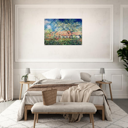 Springtime at Giverny - claude monet Acrylic Print - 70x100 cm / 28x40″ inches