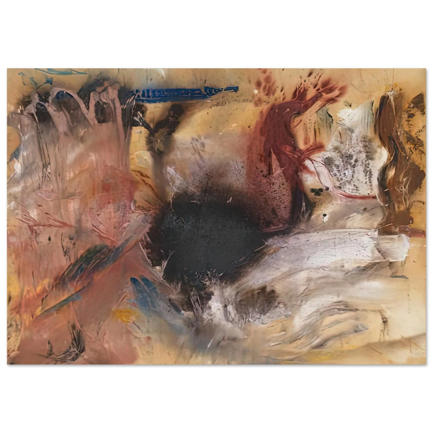 Helen Frankenthaler - Sun Spot, 1954- Wall Art - 21x29.7 cm / 8x12" - Premium Wooden Framed Poster With Fine Art Paper-canvas - Black frame