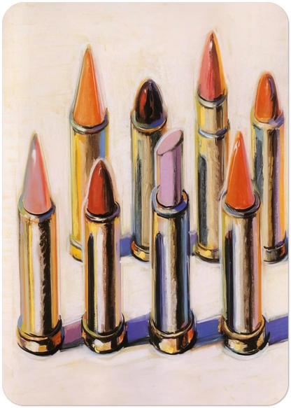 Lipsticks - 1964 By Wayne Thiebaud Pack of 10 Post Cards | Wayne Thiebaud Post Cards | A6 (10.5 x 14.8 cm) - 4.1 x 5.8 inches