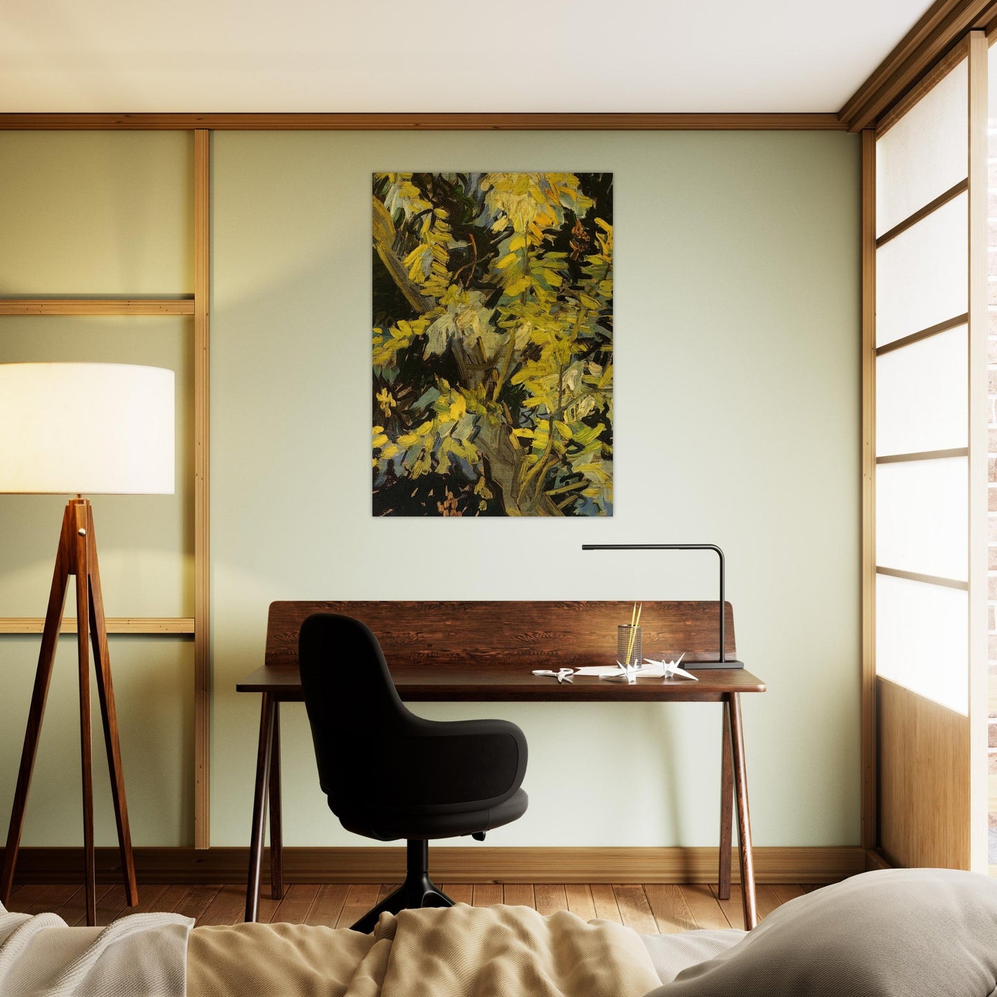 Blossoming Acacia Branches - Vincent van Gogh Brushed Aluminum Print - 70x100 cm / 28x40 inches | Vincent van Gogh Aluminum Print | Vincent van Gogh Prints