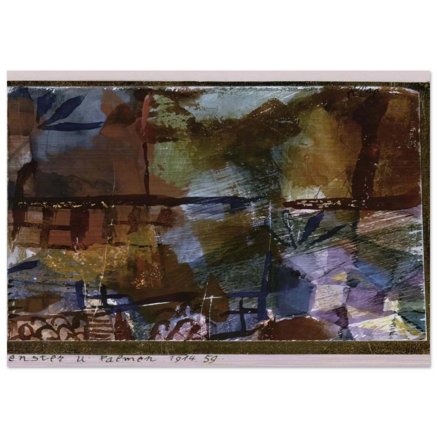 WINDOWS AND PALM TREES 1914 - Paul Klee Brushed Aluminum Print - 70x100 cm / 28x40 inches | Paul Klee Aluminum Print | Paul Klee Prints