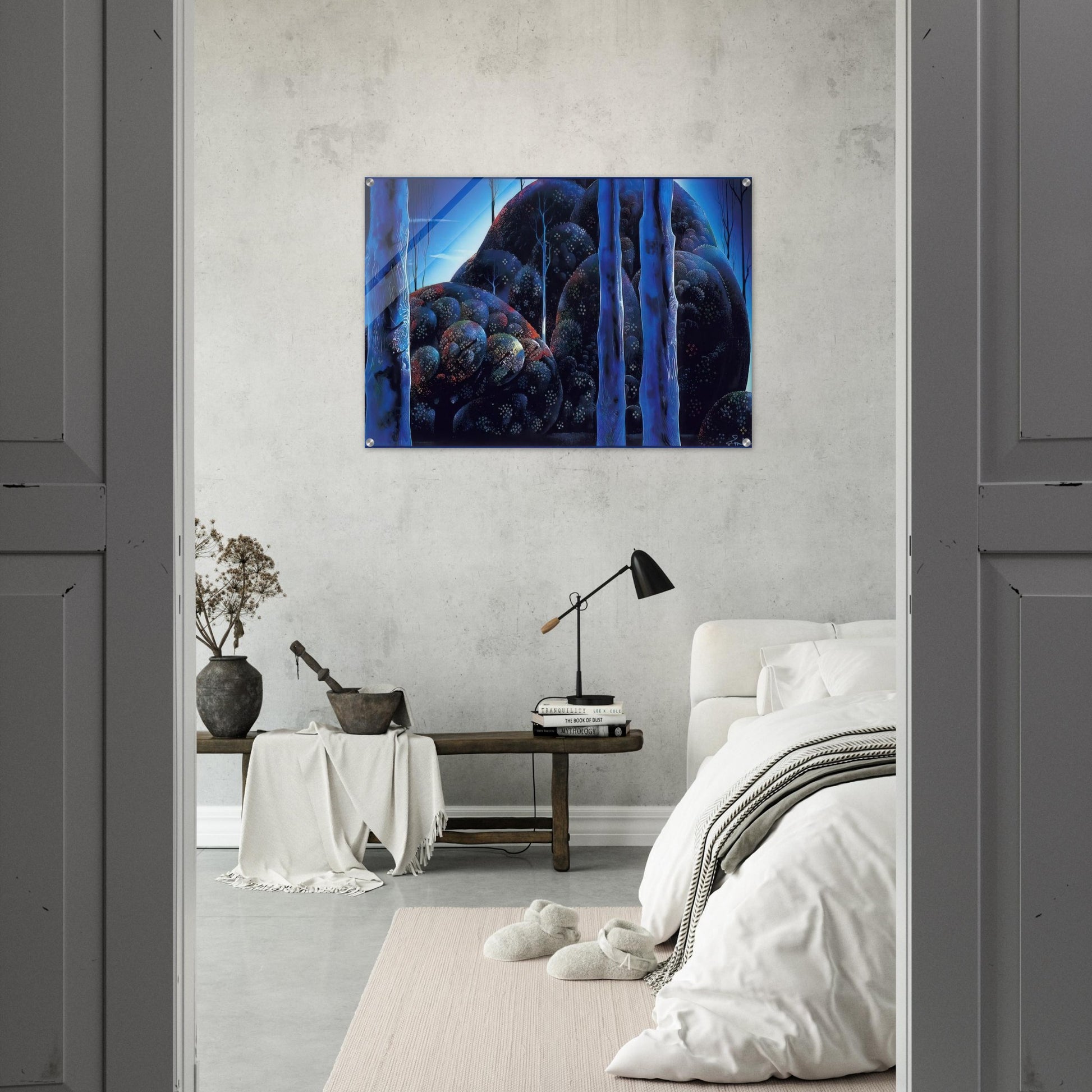 Moonlit Eucalyptus - Eyvind Earle Acrylic Print - 70x100 cm / 28x40″ inches