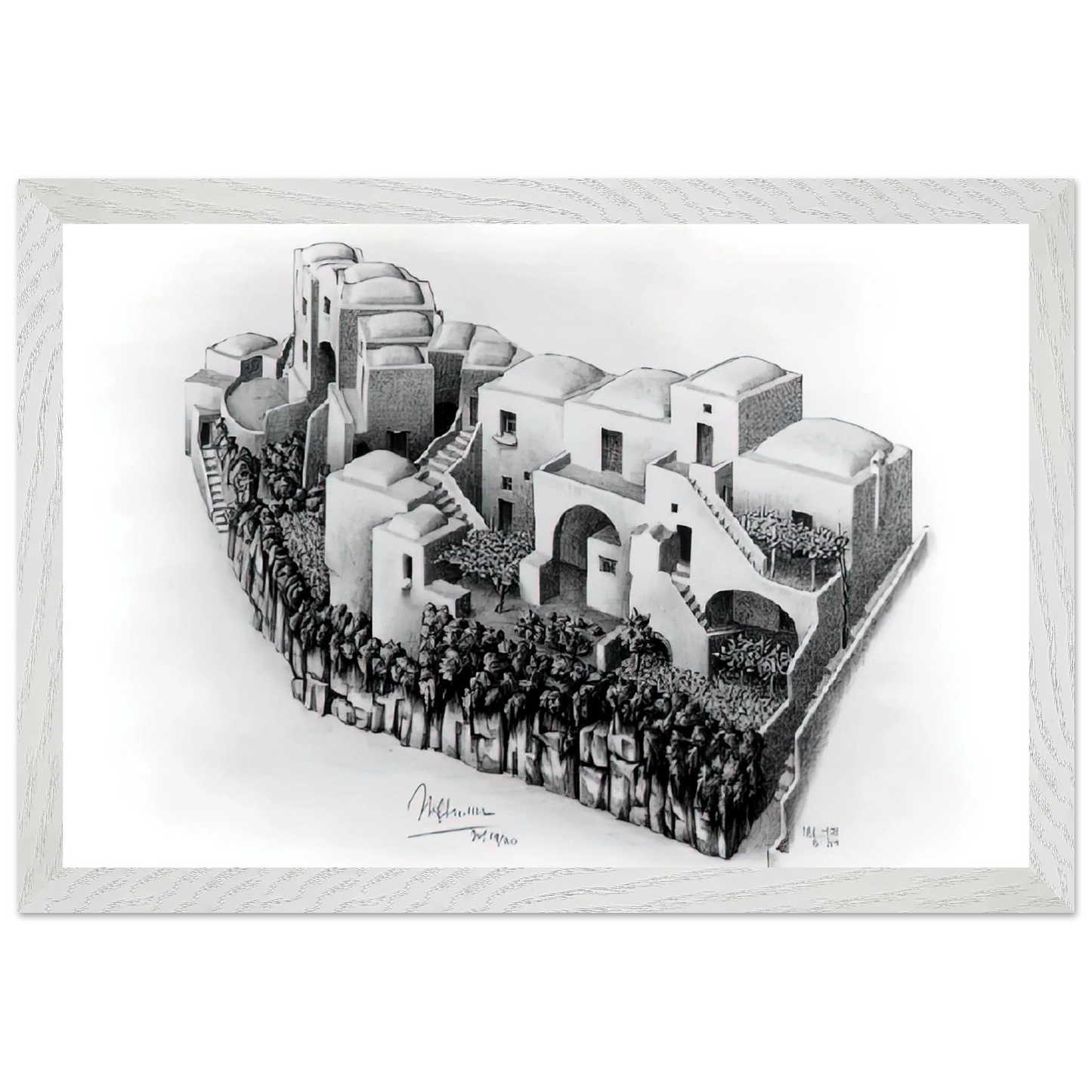 MC Escher - ESCHER (24) Wall Art - 21x29.7 cm / 8x12" - Premium Wooden Framed Poster With Fine Art Paper-canvas - Wood frame