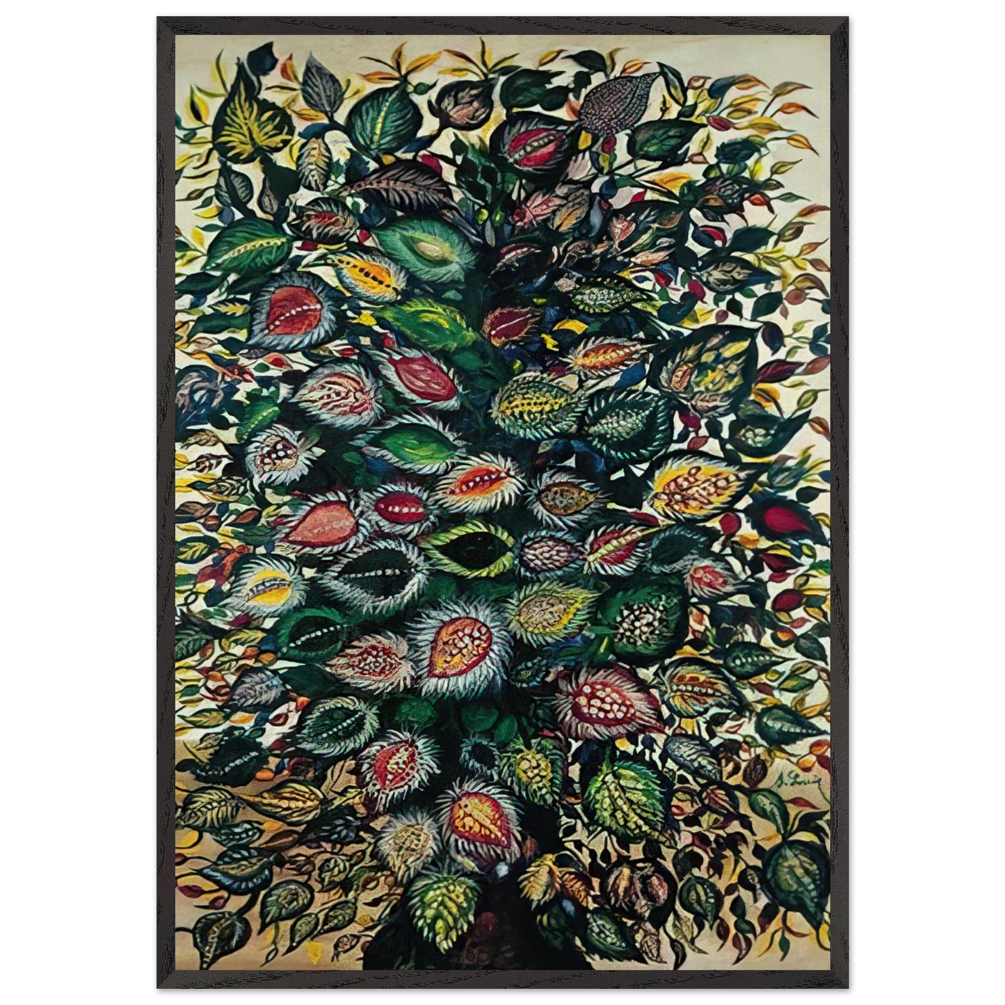 Feuilles - 1929 - Seraphine Louis 70x100 cm / 28x40 inches Framed Art Print – Black Wooden Frame