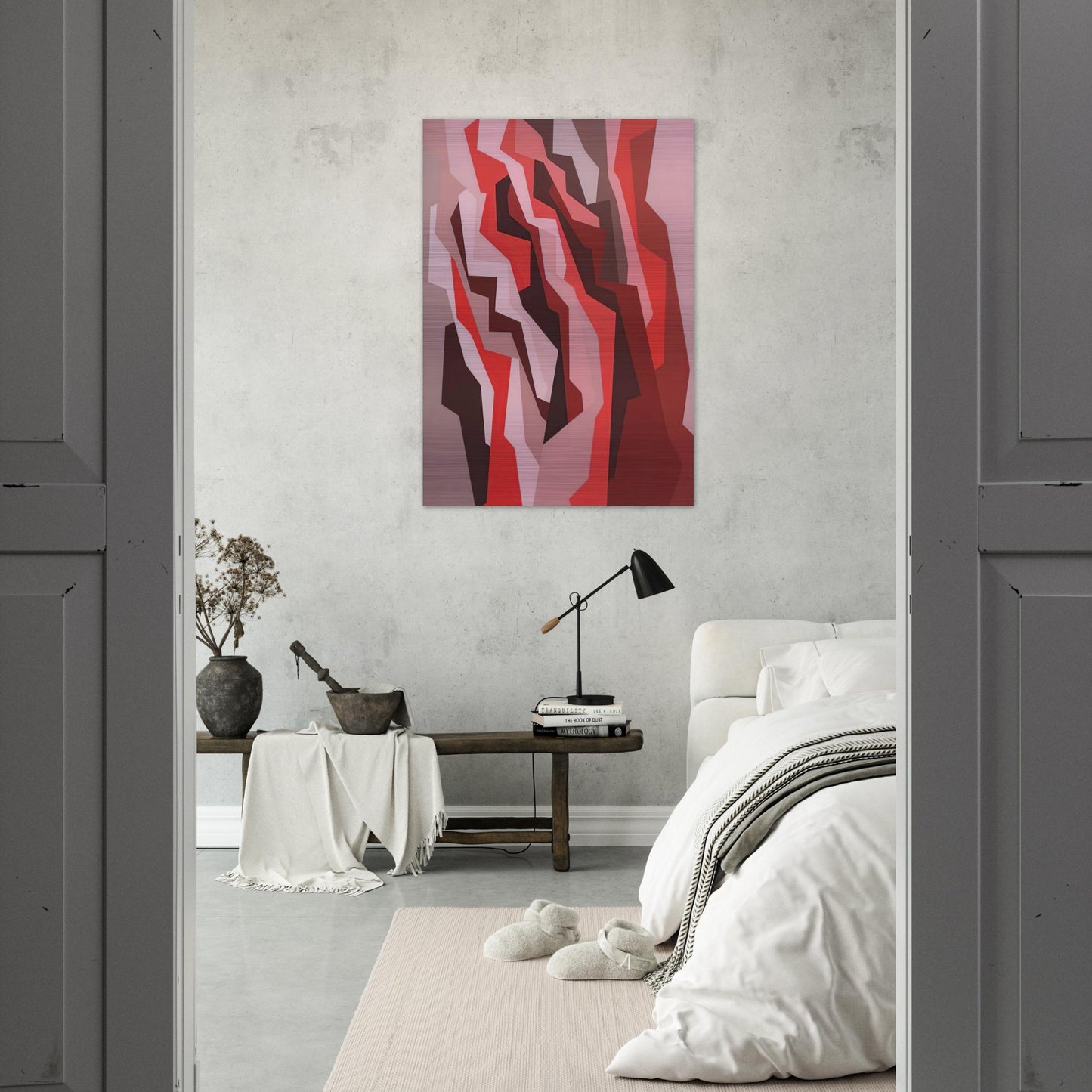 Orange, Red, Umber - 1958 - Karl Benjamin Brushed Aluminum Print - 70x100 cm / 28x40 inches | Karl Benjamin Aluminum Print | Karl Benjamin Prints