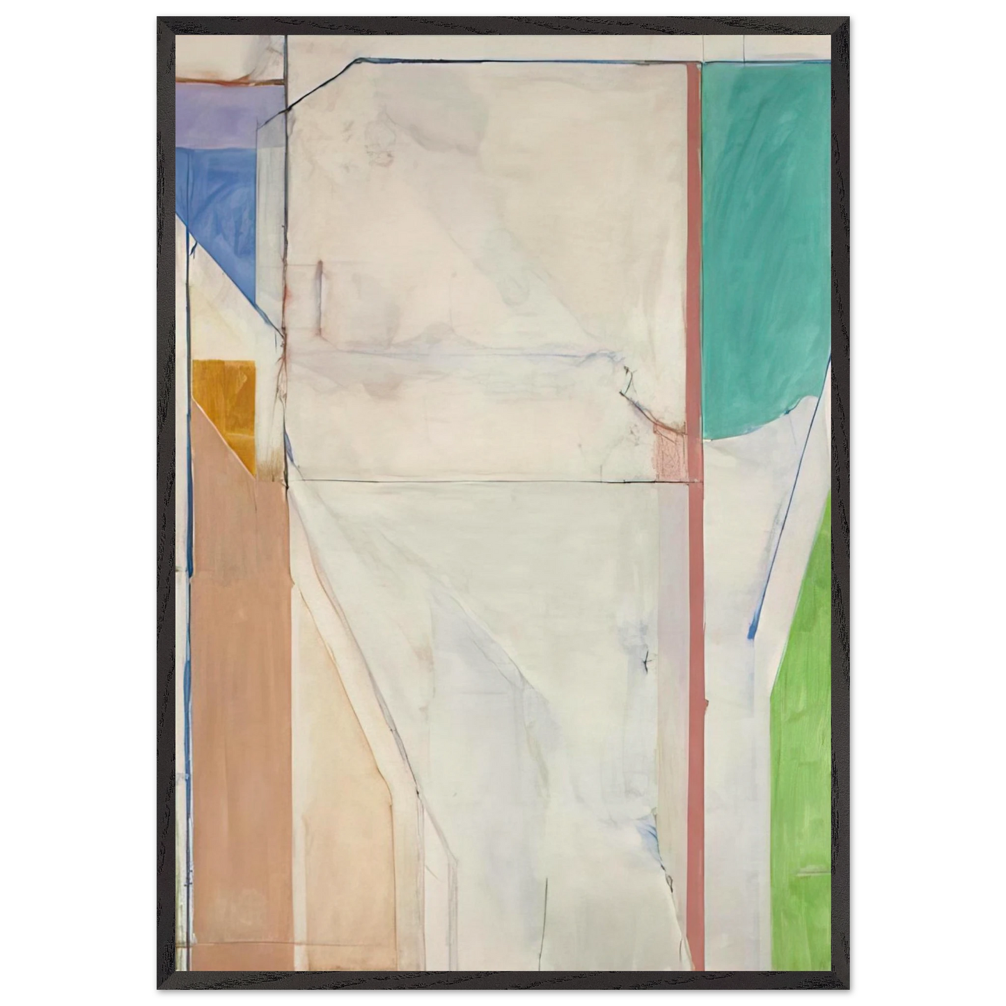 Ocean Park 43 - Richard Diebenkorn 70x100 cm / 28x40 inches Framed Art Print – Black Wooden Frame