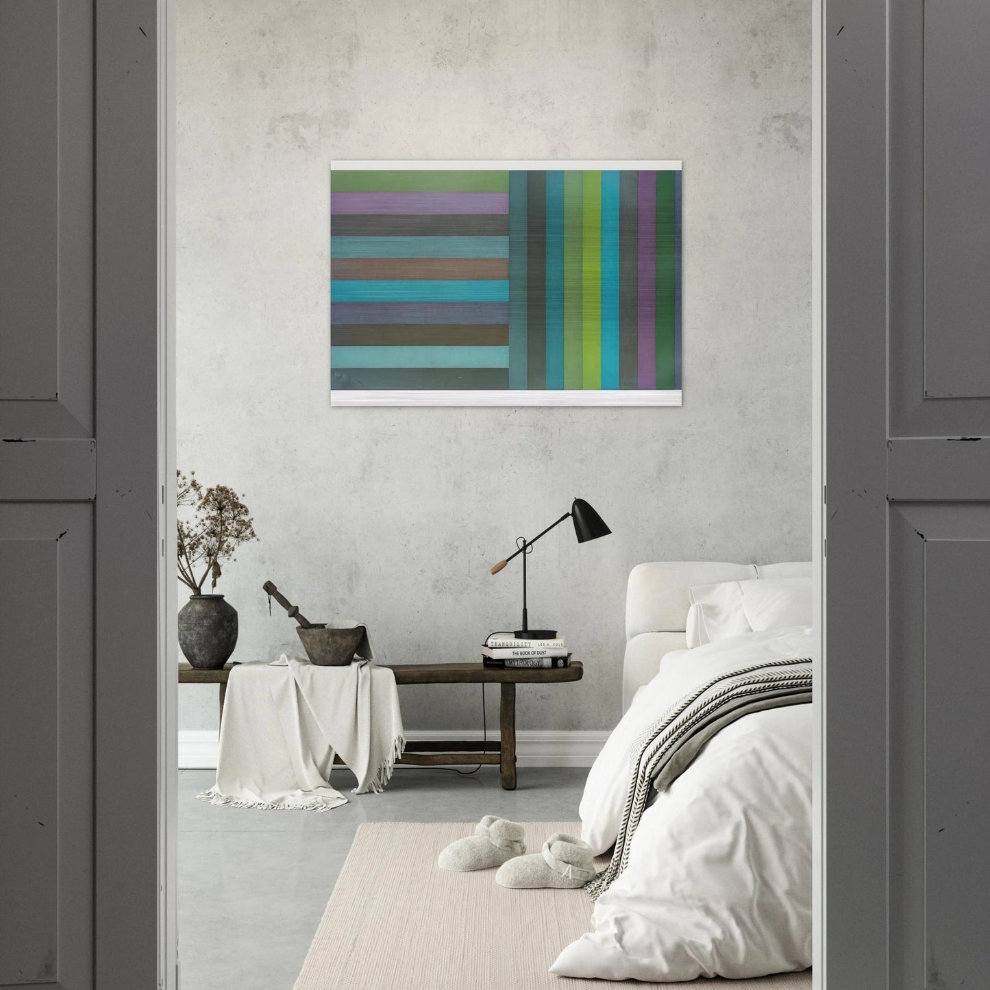 Horizontal Colour Bands and Vertical Colour Bands I - Sol LeWitt Brushed Aluminum Print - 70x100 cm / 28x40 inches | Sol LeWitt Aluminum Print | Sol LeWitt Prints