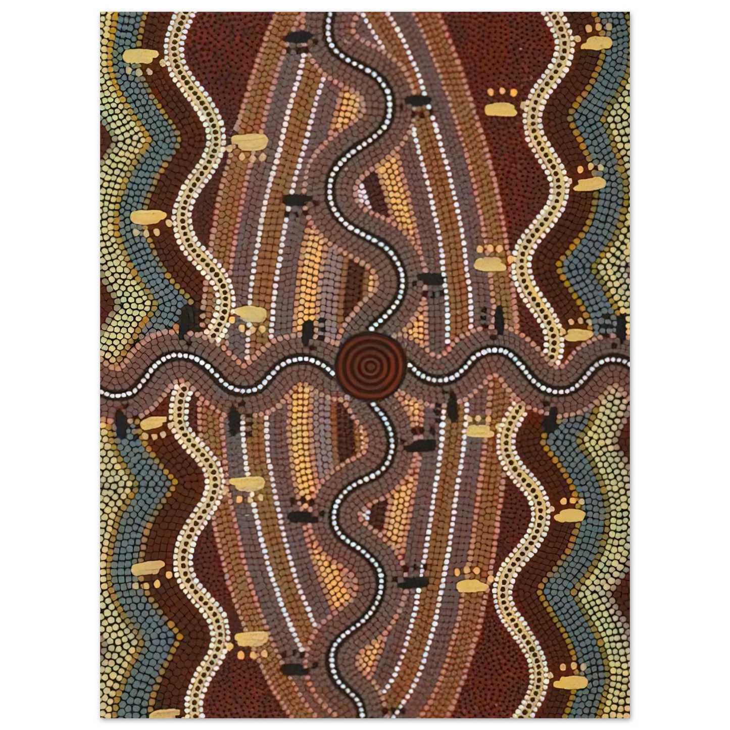 Clifford Possum Tjapaltjarri - Possum Dreaming - 1981  75x100 cm / 30x40inches Fine Art Poster