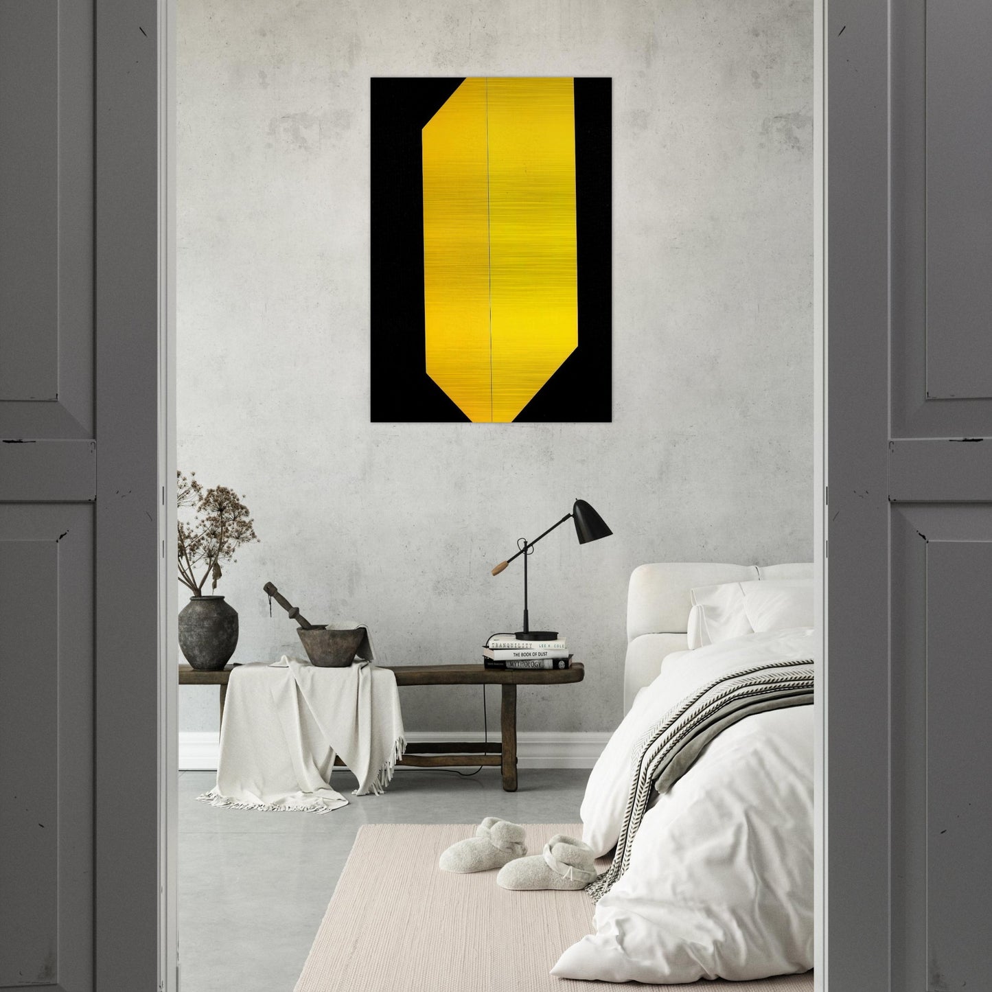 Black and Yellow - 2009 - Carmen Herrera Brushed Aluminum Print - 70x100 cm / 28x40 inches | Carmen Herrera Aluminum Print | Carmen Herrera Prints