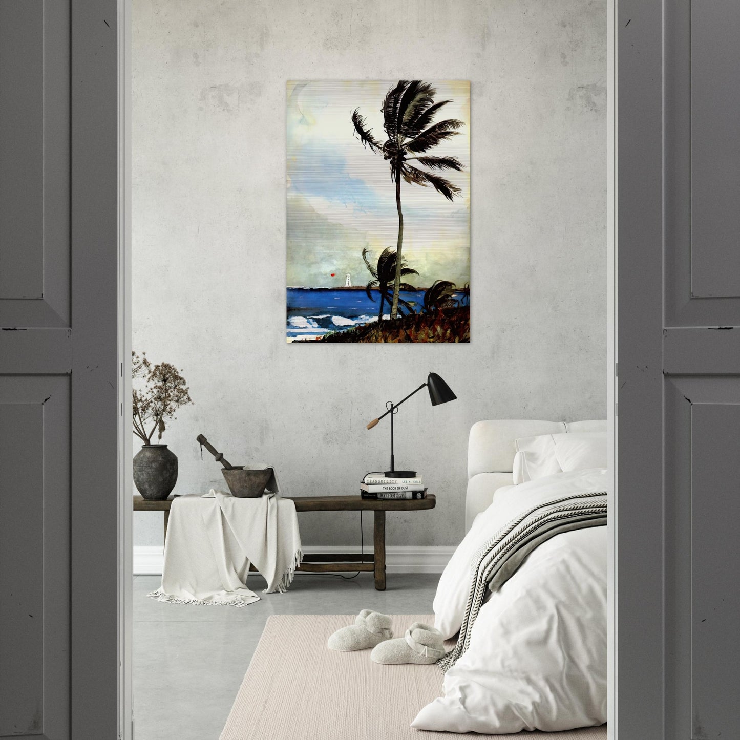 PALM TREE NASSAU - Winslow Homer Brushed Aluminum Print - 70x100 cm / 28x40 inches | Winslow Homer Aluminum Print | Winslow Homer Prints
