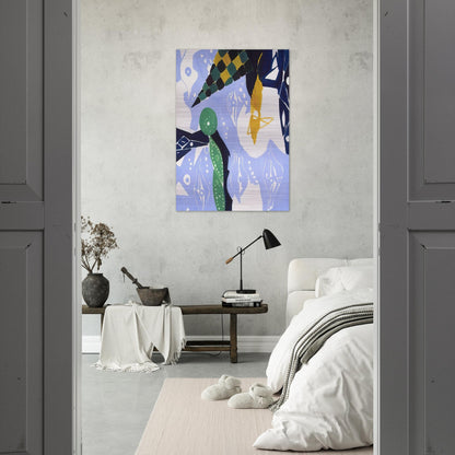 Blue Diaphan - 1965 - Ernst Wilhelm Nay Brushed Aluminum Print - 70x100 cm / 28x40 inches | Ernst Wilhelm Nay Aluminum Print | Ernst Wilhelm Nay Prints