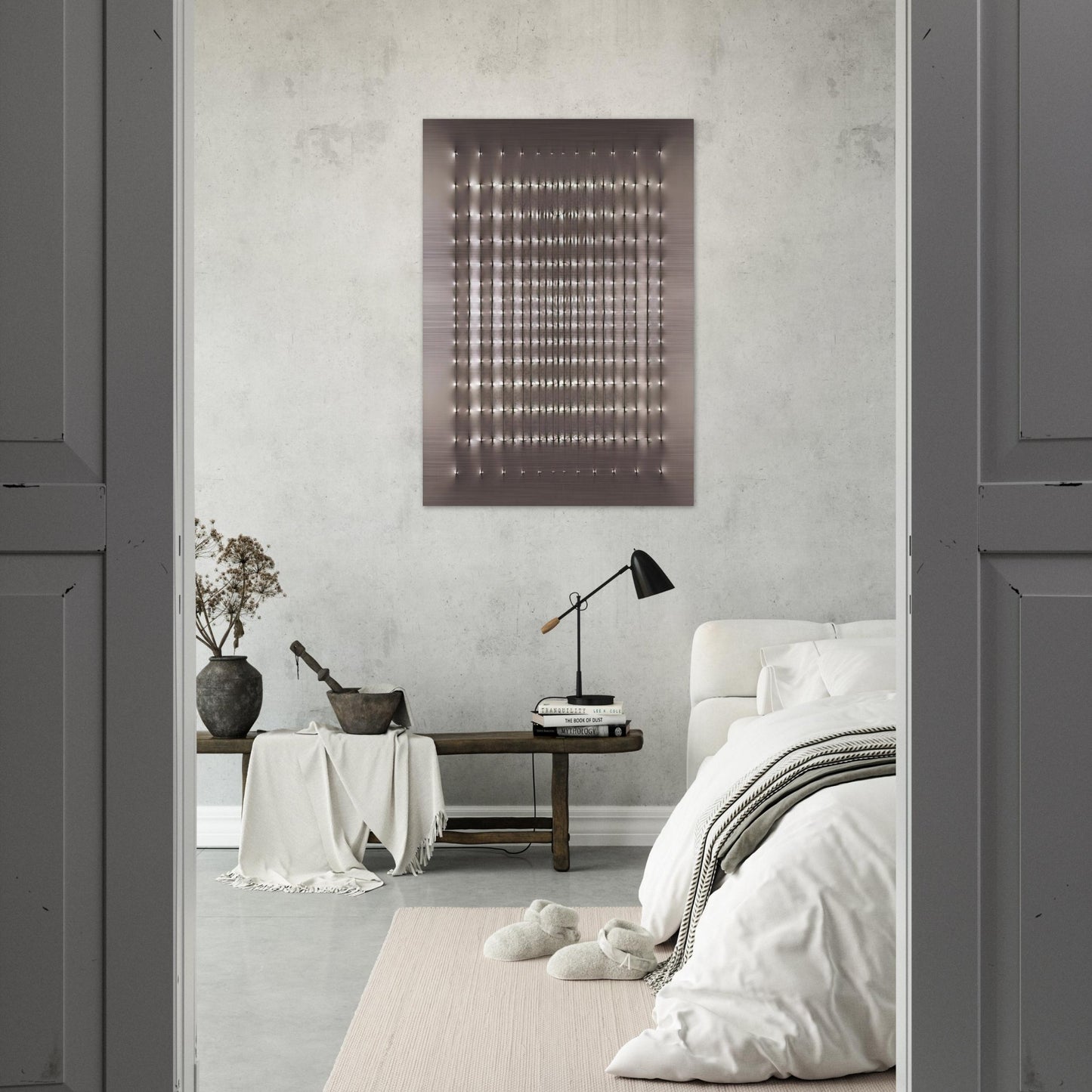 Superficie alluminio - 1969 - Enrico Castellani Brushed Aluminum Print - 70x100 cm / 28x40 inches | Enrico Castellani Aluminum Print | Enrico Castellani Prints
