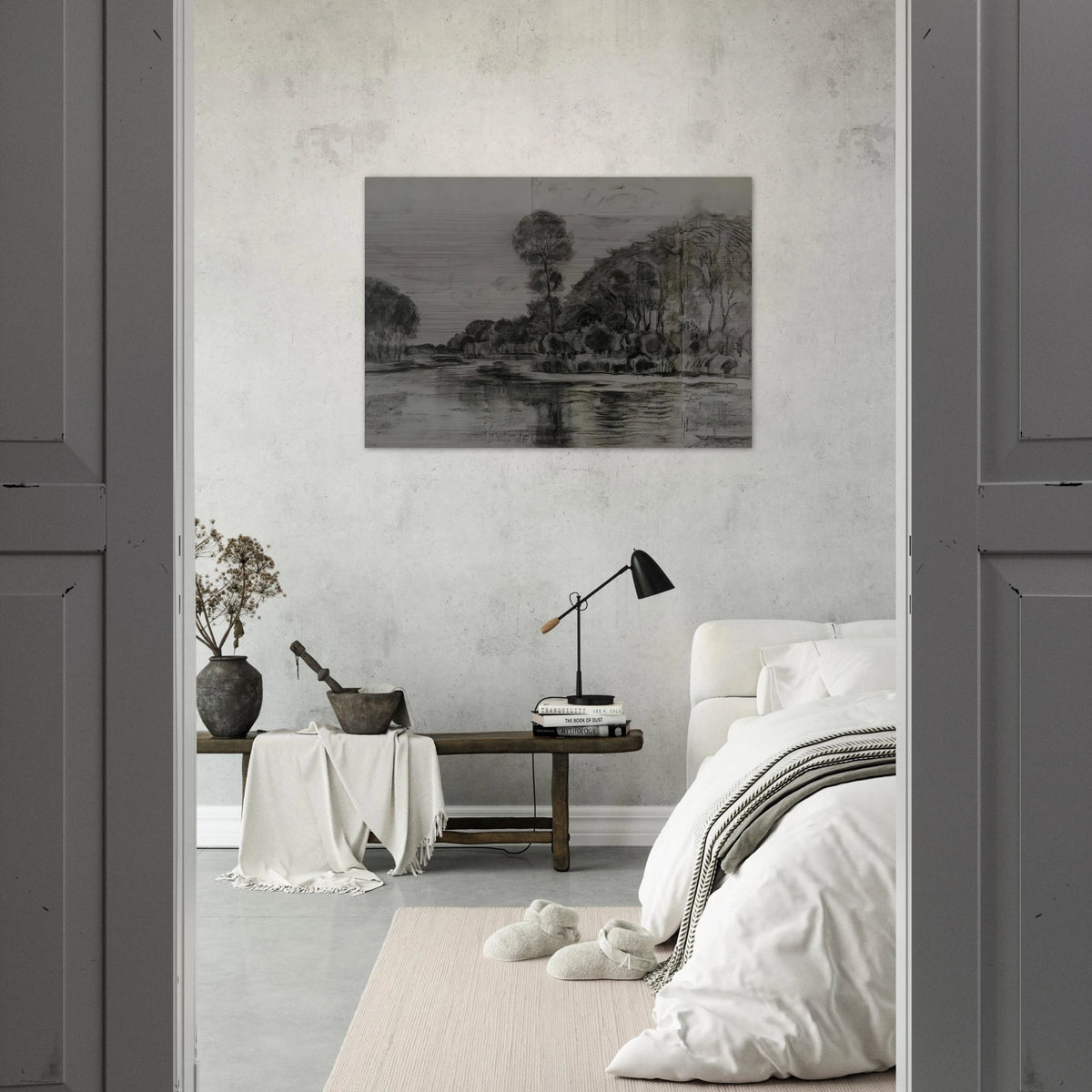 Lonely tree at the Gein - Piet Mondrian Brushed Aluminum Print - 70x100 cm / 28x40 inches | Piet Mondrian Aluminum Print | Piet Mondrian Prints