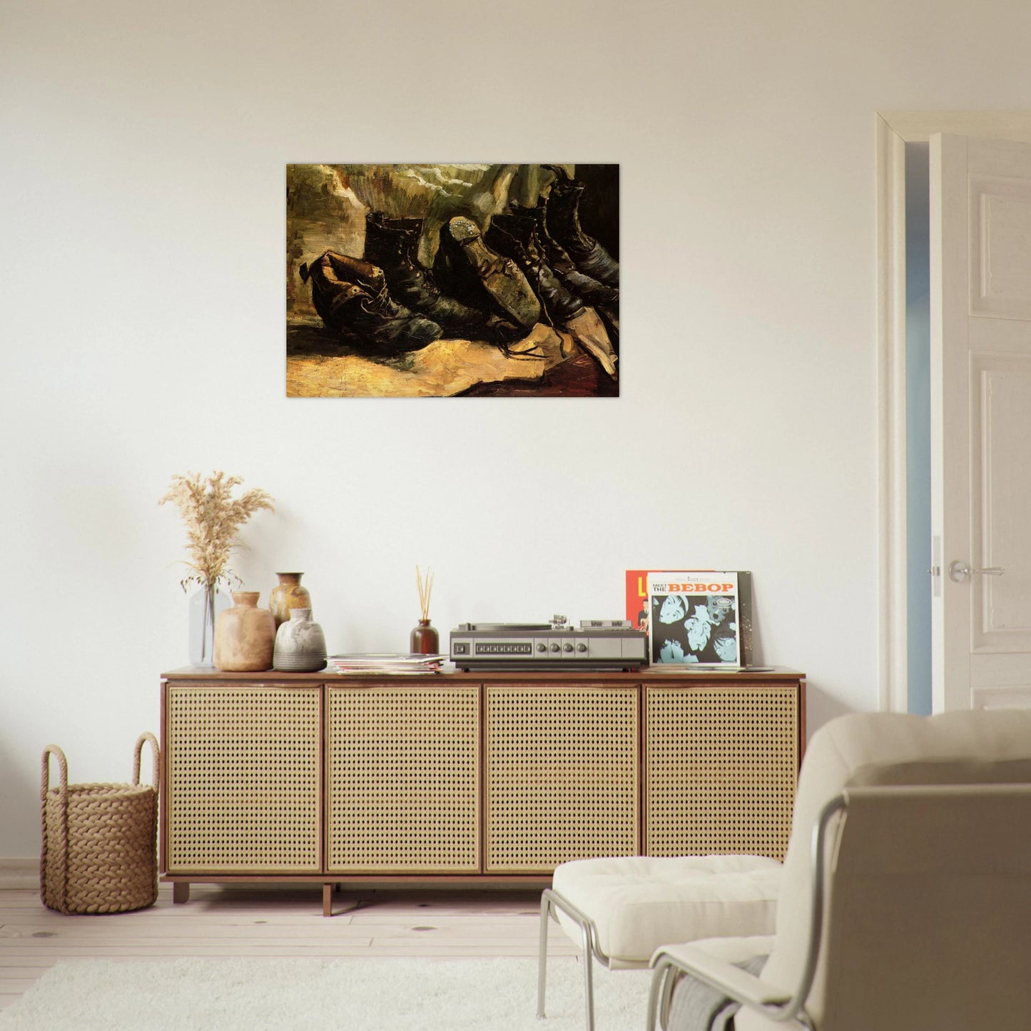 Three Pairs of Shoes - Vincent van Gogh Brushed Aluminum Print - 70x100 cm / 28x40 inches | Vincent van Gogh Aluminum Print | Vincent van Gogh Prints