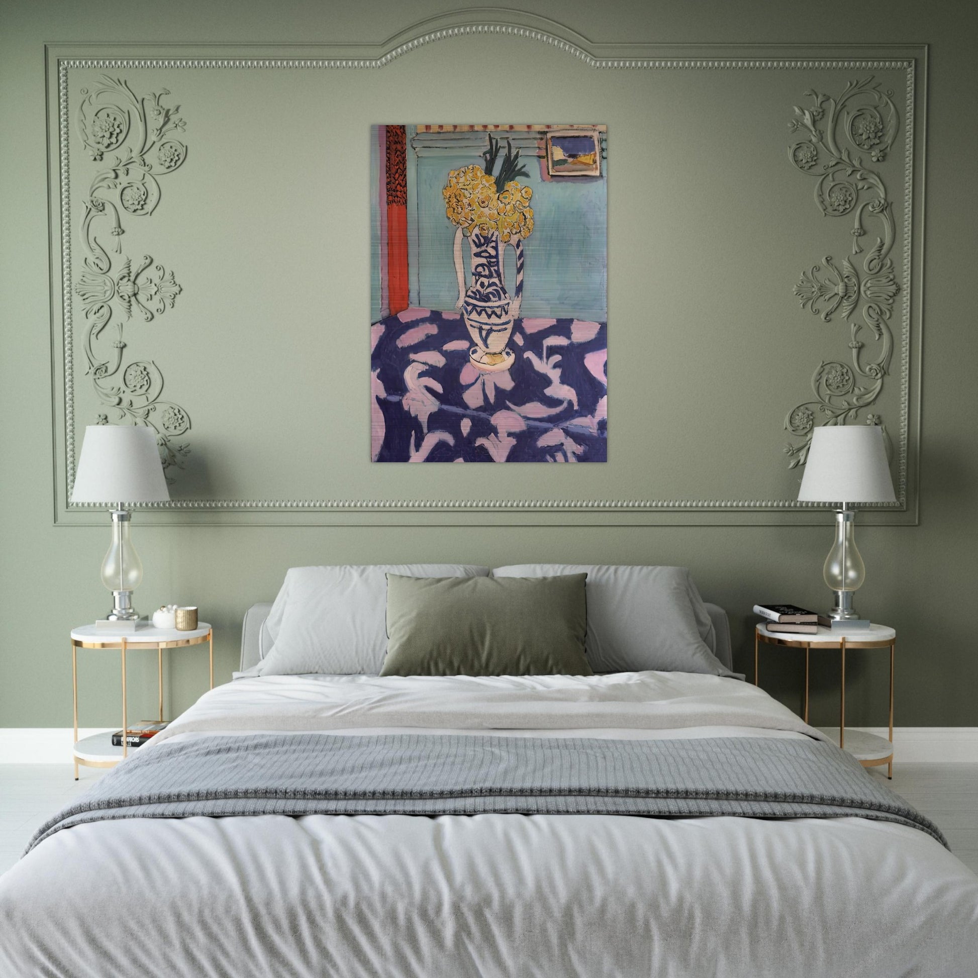 LES COUCOUS TAPIS BLEU ET ROSE 1911 - Henri Matisse Brushed Aluminum Print - 70x100 cm / 28x40 inches | Henri Matisse Aluminum Print | Henri Matisse Prints
