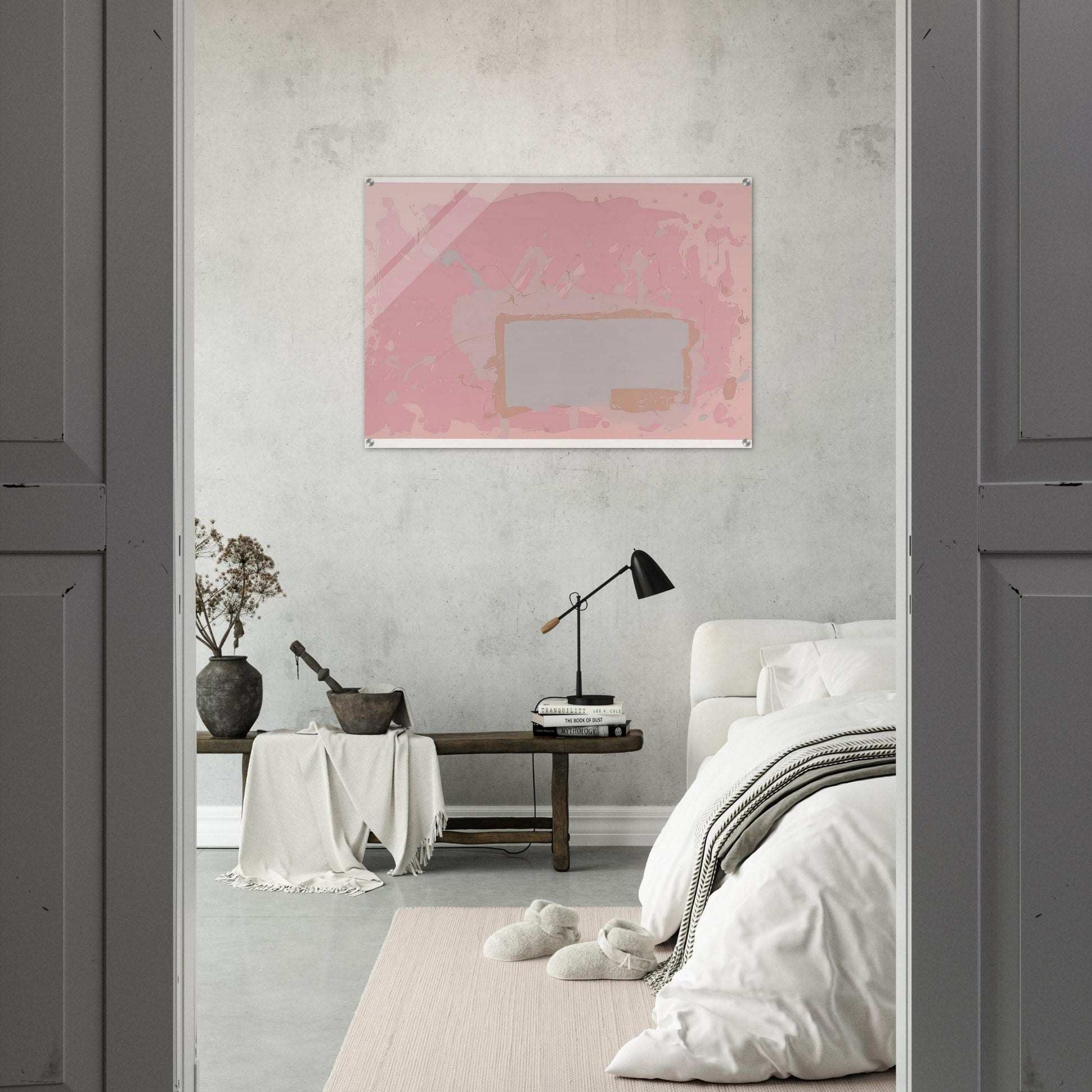 Grey  Blue on Pink - 1971 - John Hoyland Acrylic Print - 70x100 cm / 28x40″ inches
