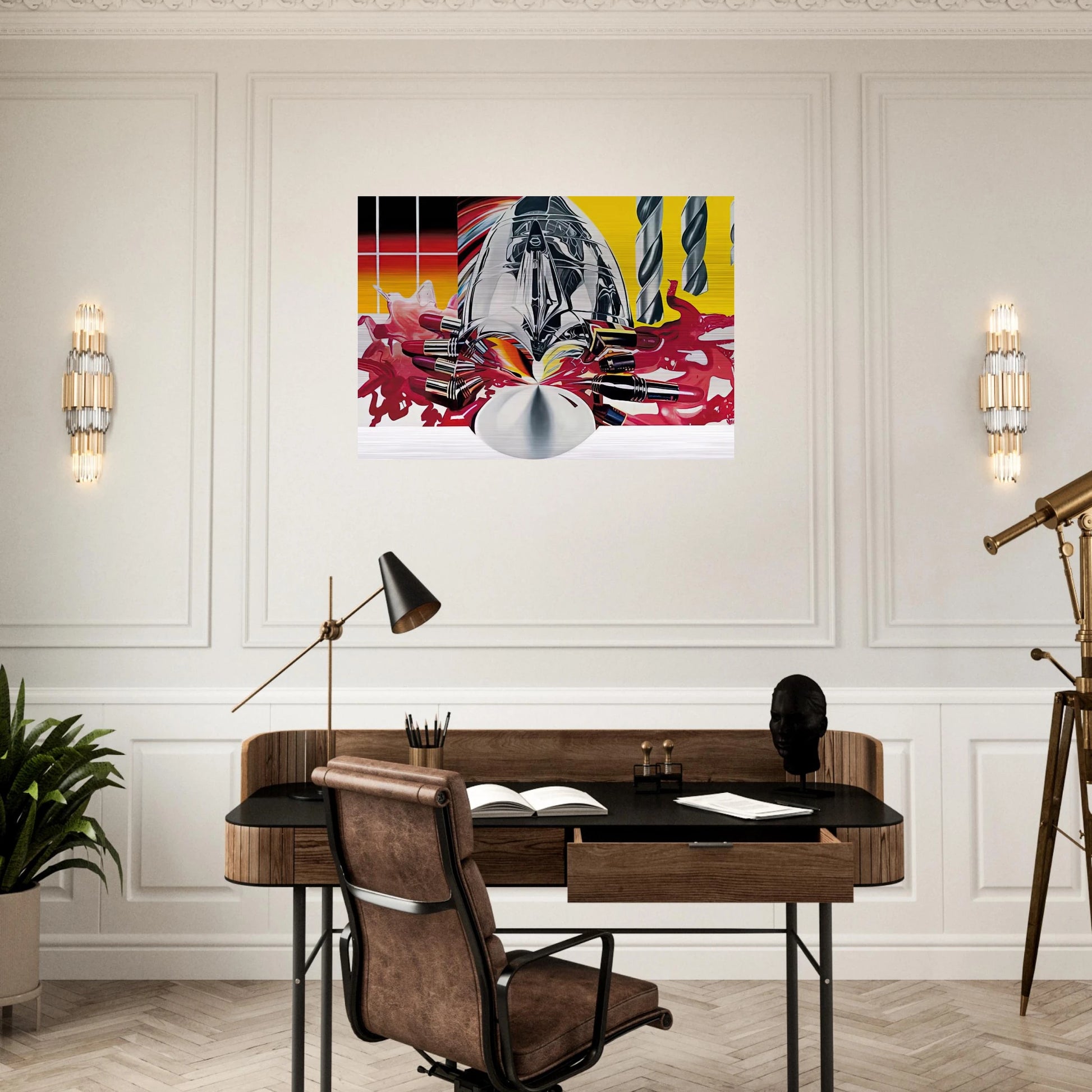 The Swimmer in the Econo-mist  painting 3  - James Rosenquist Brushed Aluminum Print - 70x100 cm / 28x40 inches | James Rosenquist Aluminum Print | James Rosenquist Prints