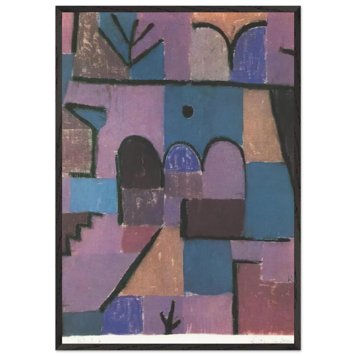 ORIENTAL GARDEN 1939 - Paul Klee 70x100 cm / 28x40 inches Framed Art Print – Black Wooden Frame