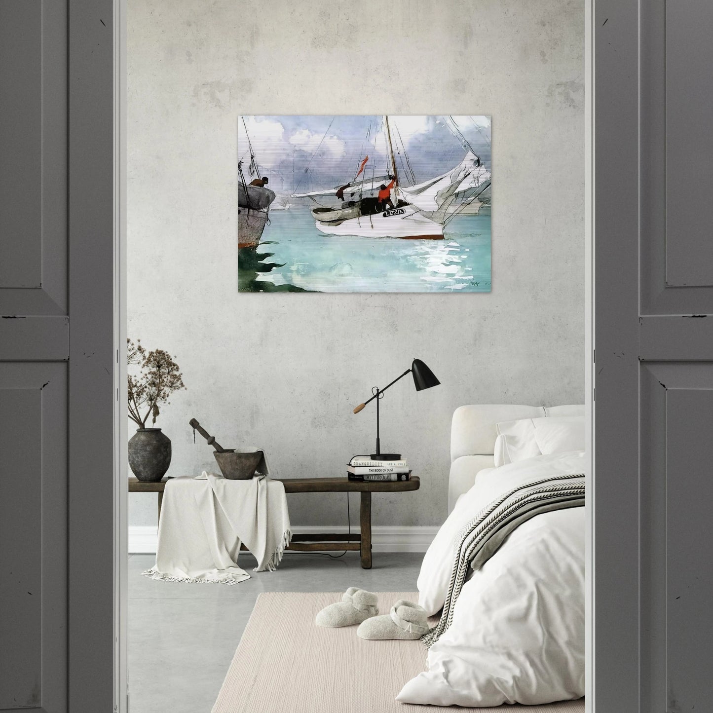 FISHING BOATS KEY WEST - Winslow Homer Brushed Aluminum Print - 70x100 cm / 28x40 inches | Winslow Homer Aluminum Print | Winslow Homer Prints