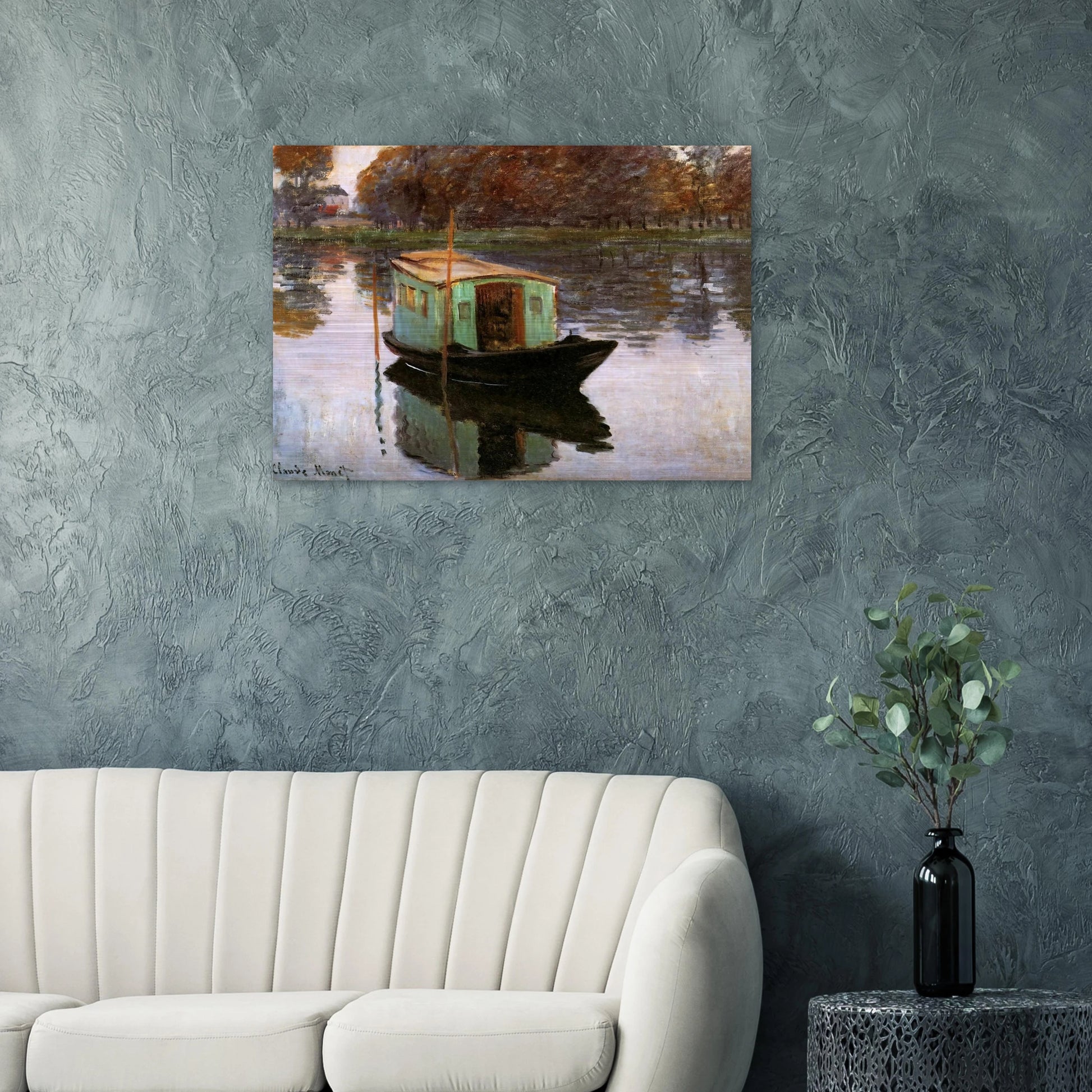 The Studio-Boat - claude monet Brushed Aluminum Print - 70x100 cm / 28x40 inches | claude monet Aluminum Print | claude monet Prints