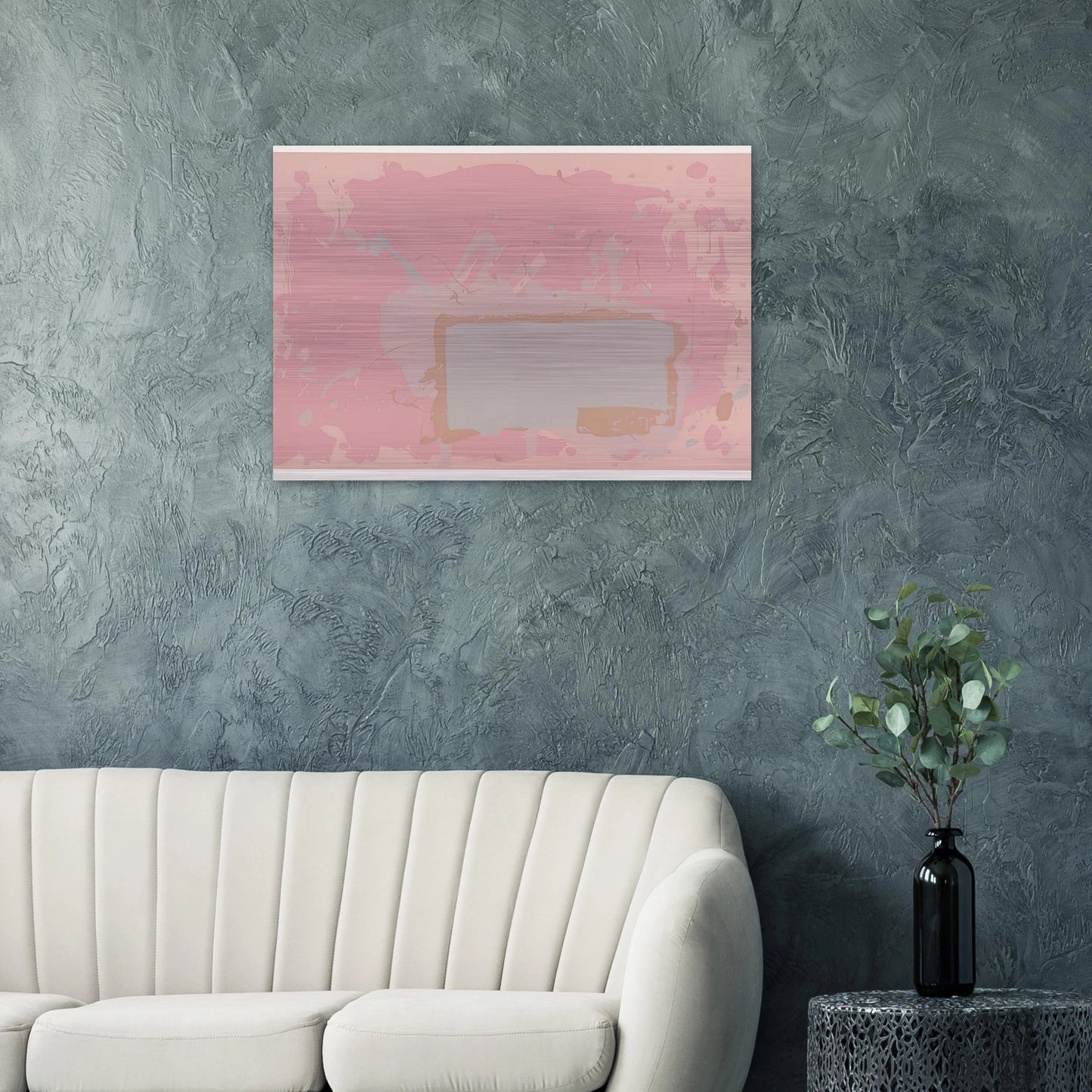 Grey  Blue on Pink - 1971 - John Hoyland Brushed Aluminum Print - 70x100 cm / 28x40 inches | John Hoyland Aluminum Print | John Hoyland Prints