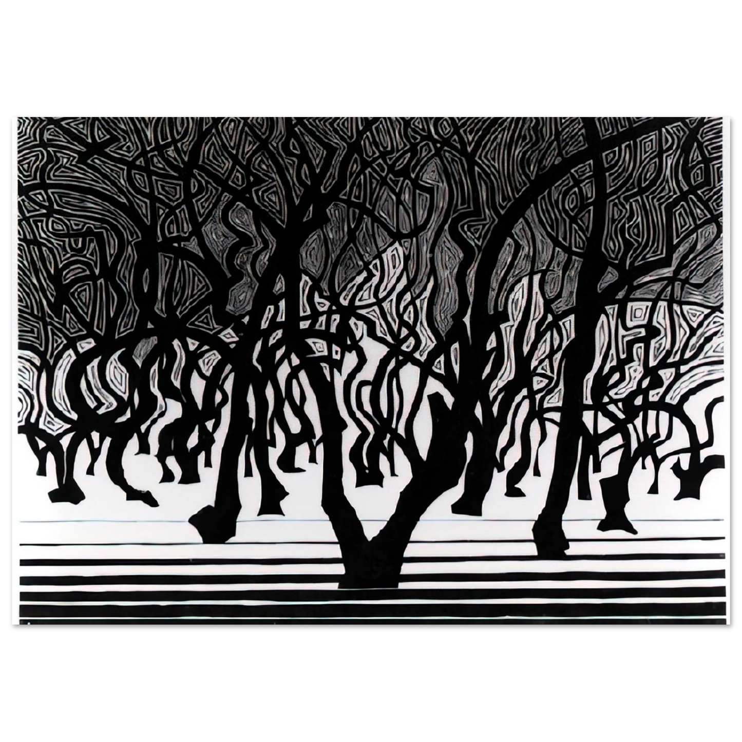 MC Escher - ESCHER (9) Wall Art - 21x29.7 cm / 8x12" - Premium Wooden Framed Poster With Fine Art Paper-canvas - Black frame