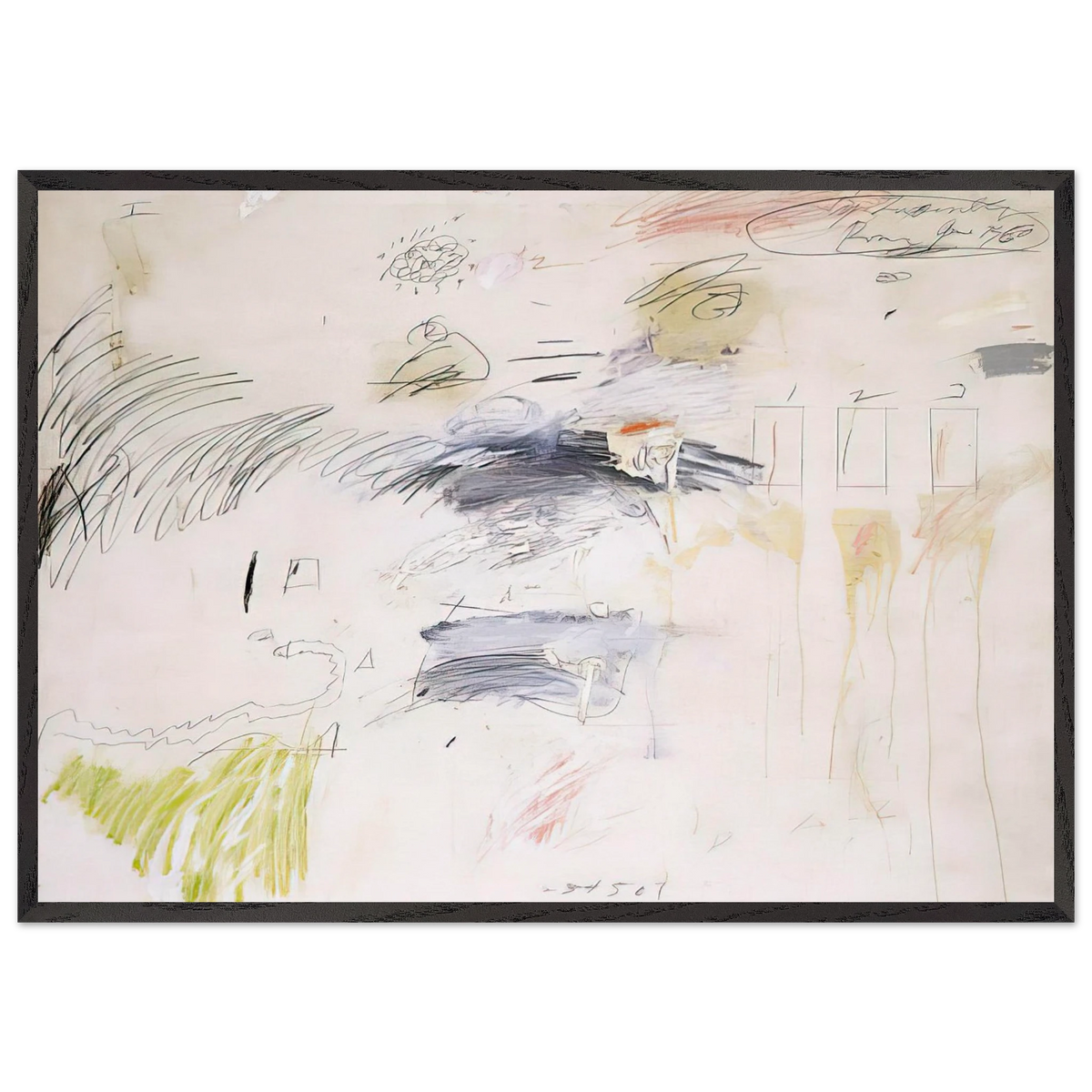 Untitled Rome - Cy Twombly 70x100 cm / 28x40 inches Framed Art Print – Black Wooden Frame
