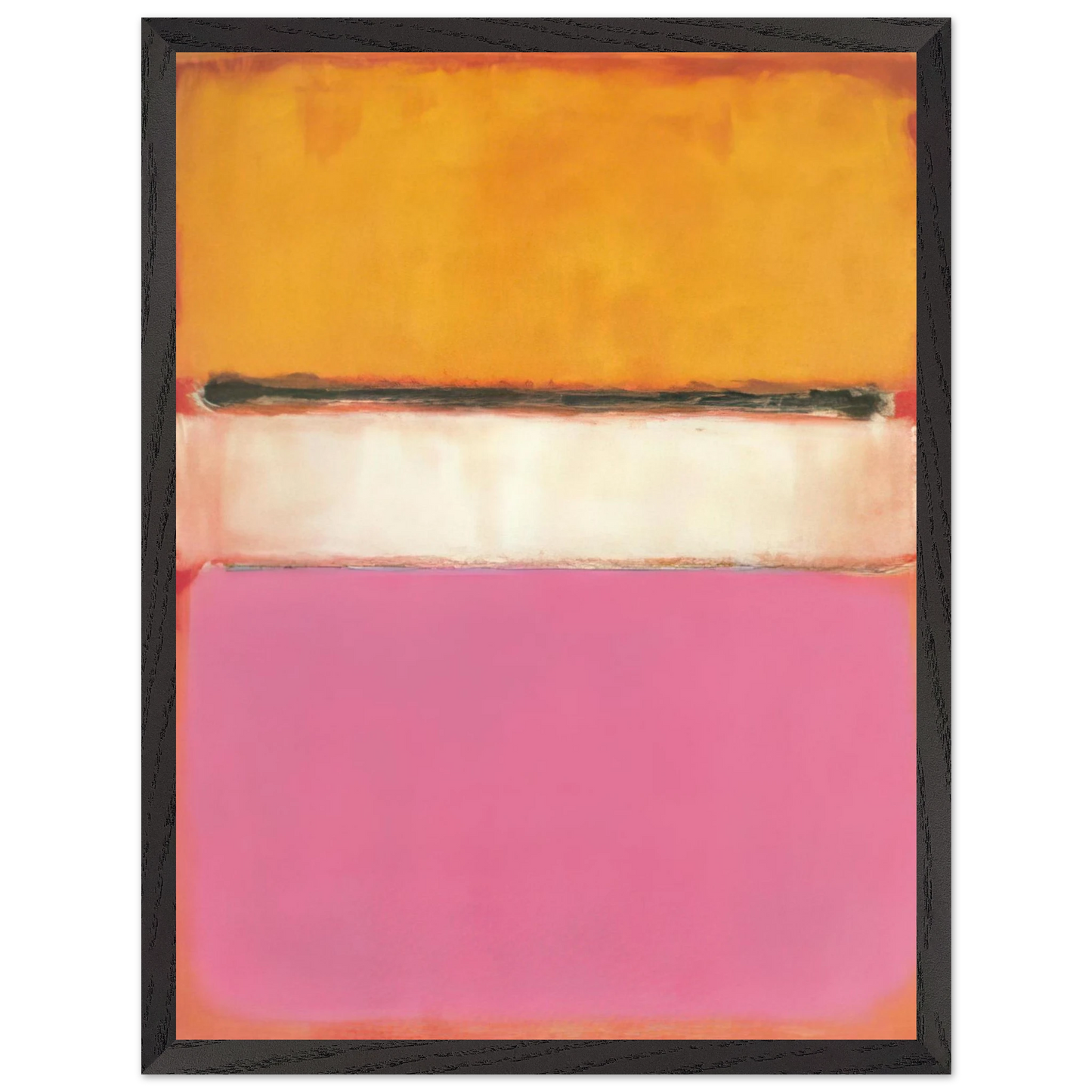 Mark Rothko - White Center Yellow, Pink and Lavender on Rose - 1950 Wall Art - 60x80 cm / 24x32 inches - Premium Wooden Framed Poster With Fine Art Paper-canvas - Black frame