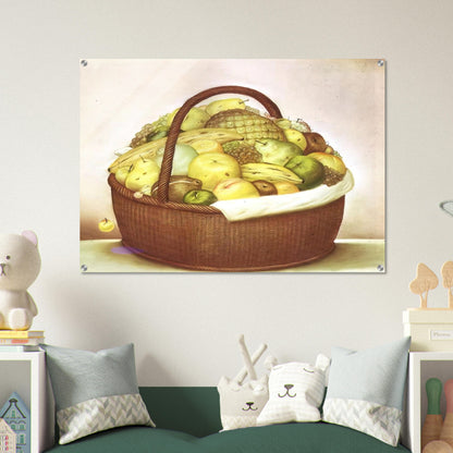 FRUIT BASKET - Fernando Botero Acrylic Print - 70x100 cm / 28x40″ inches
