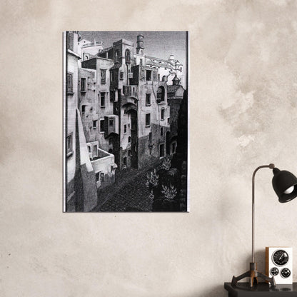 DILAPIDATED HOUSES IN ATRANI 1931 - MC Escher Brushed Aluminum Print - 70x100 cm / 28x40 inches | MC Escher Aluminum Print | MC Escher Prints