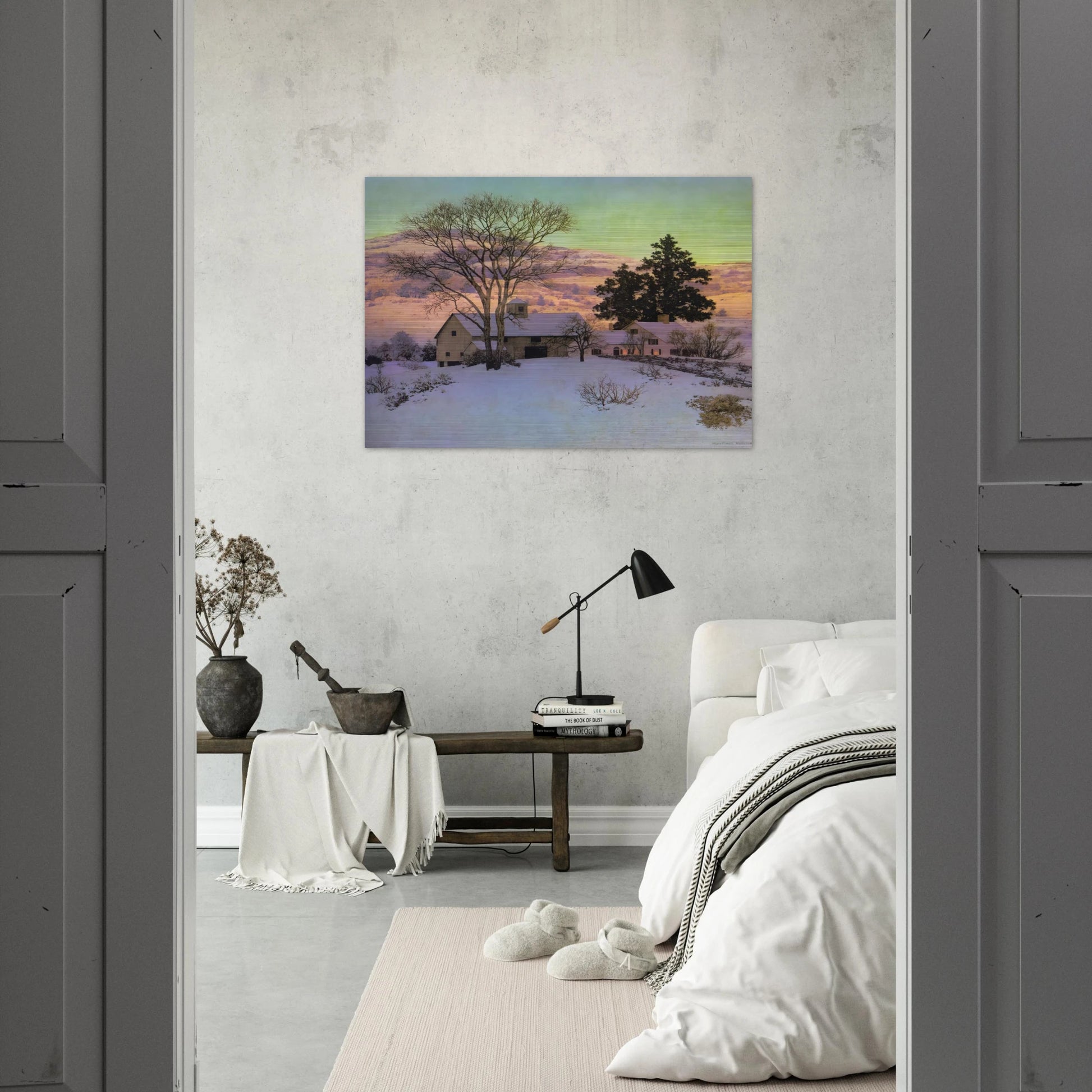 Afterglow - Maxfield Parrish Brushed Aluminum Print - 70x100 cm / 28x40 inches | Maxfield Parrish Aluminum Print | Maxfield Parrish Prints