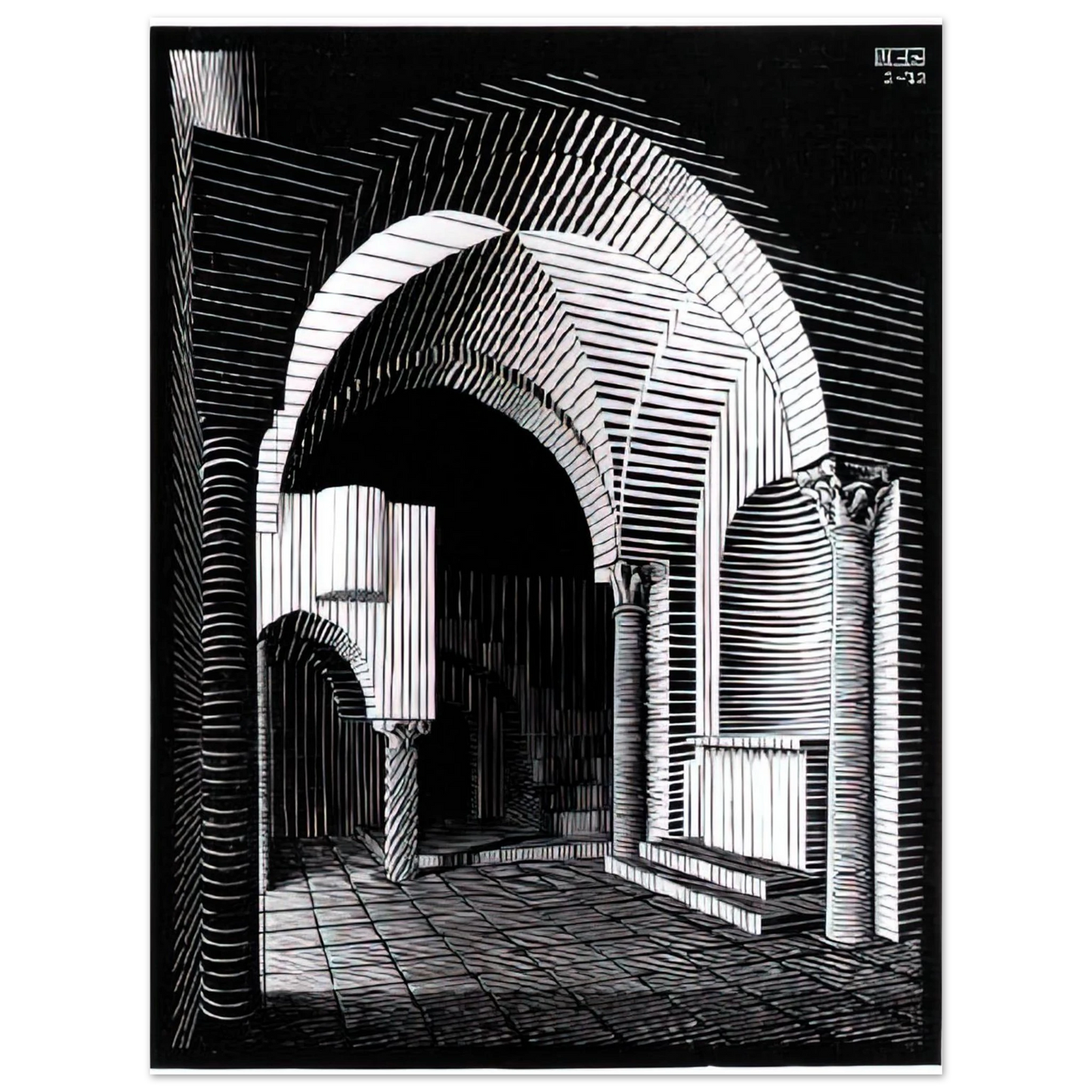 MC Escher - PORTA MARIA DELL OSPIDALE Wall Art - 21x29.7 cm / 8x12" - Fine Art Poster - -