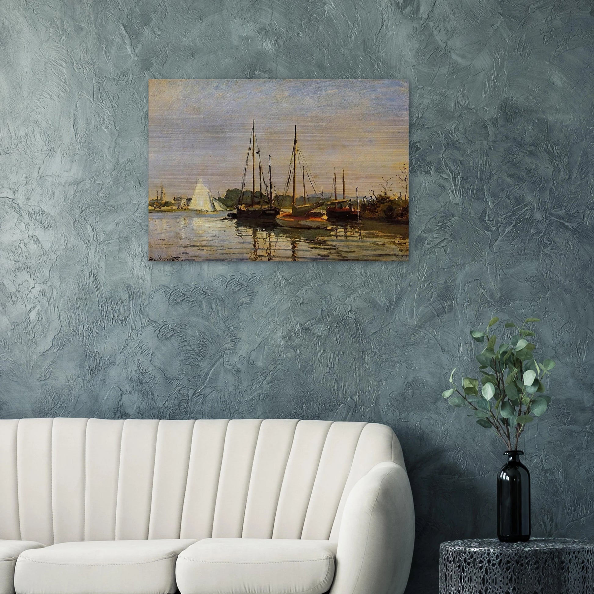 Pleasure Boats, Argenteuil, c.1872-3 oil on canvas - claude monet Brushed Aluminum Print - 70x100 cm / 28x40 inches | claude monet Aluminum Print | claude monet Prints