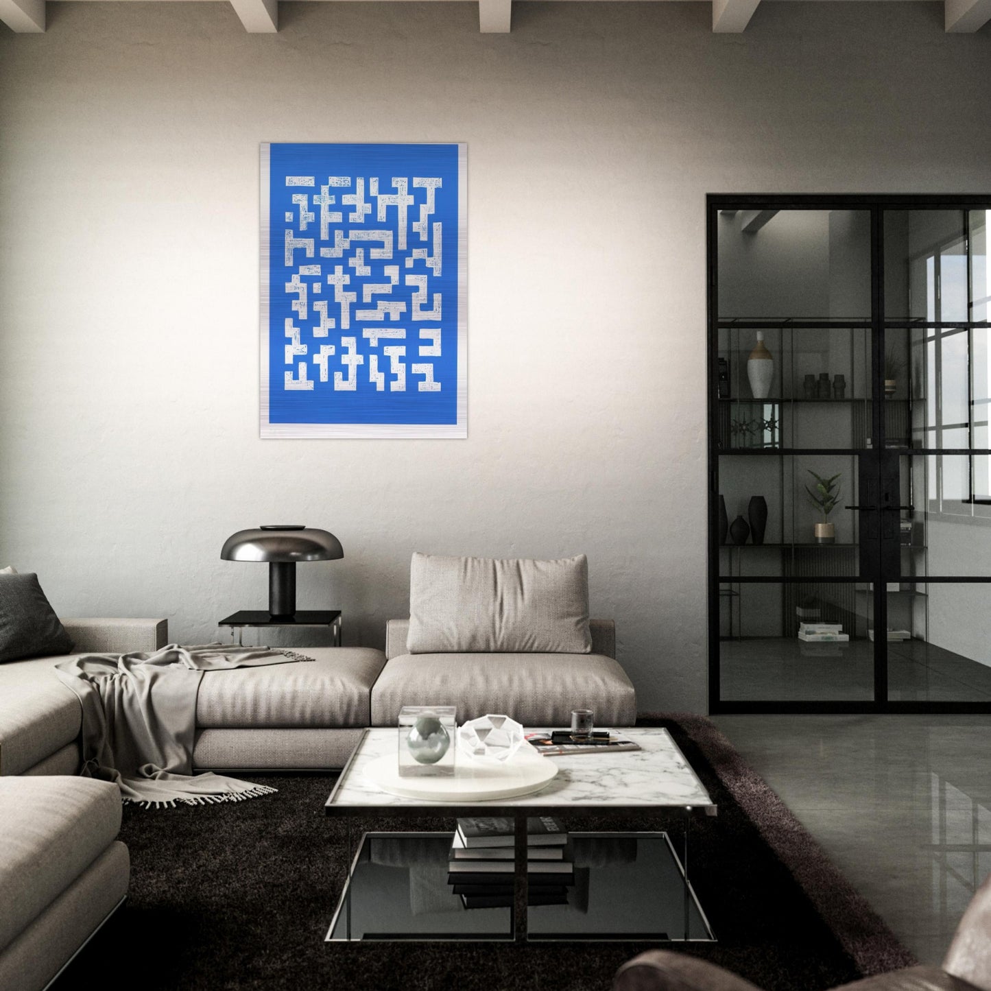 DOUBLE IMPRESSION IV 1978 - Anni Albers Brushed Aluminum Print - 70x100 cm / 28x40 inches | Anni Albers Aluminum Print | Anni Albers Prints