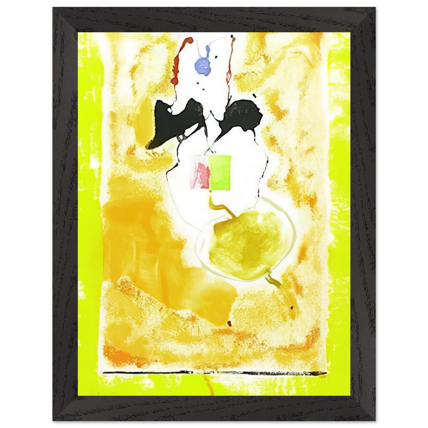 Helen Frankenthaler - Solar Imp - 2001 Wall art - 15x20 cm / 6x8 inches - Premium Wooden Framed Poster With Fine Art Paper-canvas - Black frame