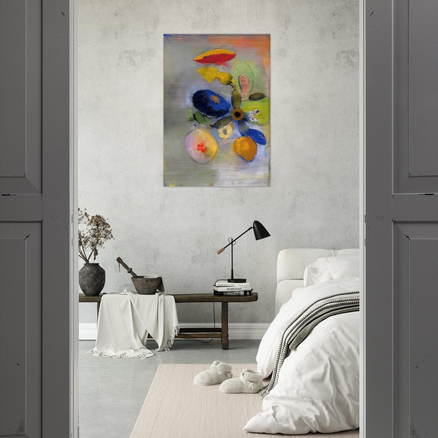 FLOWERS 3 - Odilon Redon Brushed Aluminum Print - 70x100 cm / 28x40 inches | Odilon Redon Aluminum Print | Odilon Redon Prints