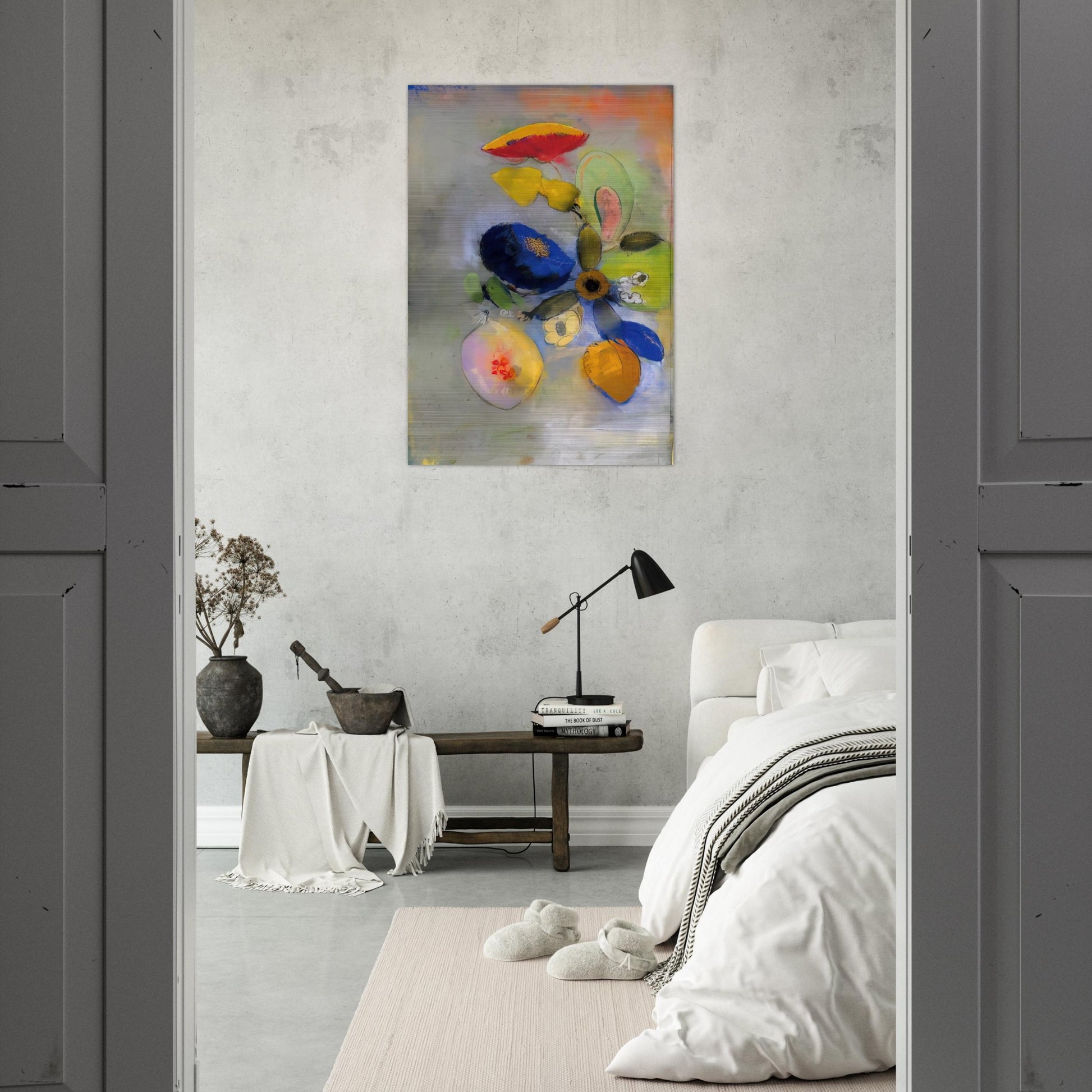 FLOWERS 3 - Odilon Redon Brushed Aluminum Print - 70x100 cm / 28x40 inches | Odilon Redon Aluminum Print | Odilon Redon Prints