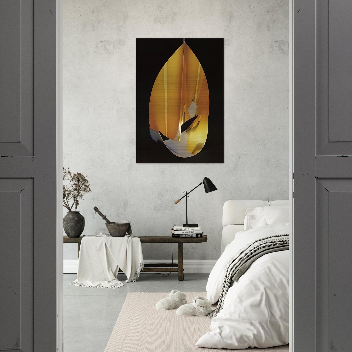 Area of a pentagon in space with plain circumference - 1977 - Max Bill Brushed Aluminum Print - 70x100 cm / 28x40 inches | Max Bill Aluminum Print | Max Bill Prints
