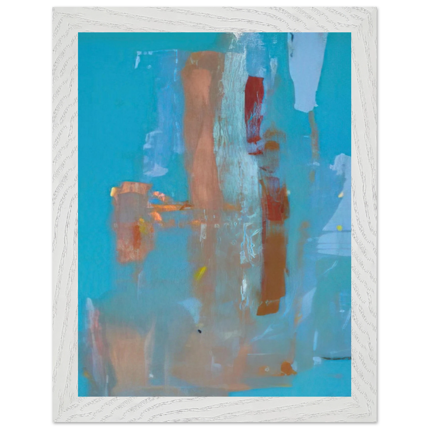 Helen Frankenthaler - In on Blue - 1976 Wall art - 40x60 cm / 16x24 inches - Premium Wooden Framed Poster With Fine Art Paper-canvas - White frame