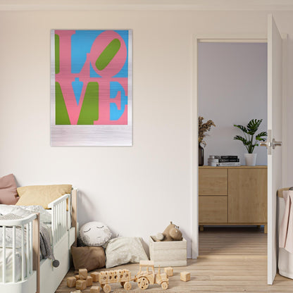 The Book of Love #11 - Robert Indiana Brushed Aluminum Print - 70x100 cm / 28x40 inches | Robert Indiana Aluminum Print | Robert Indiana Prints