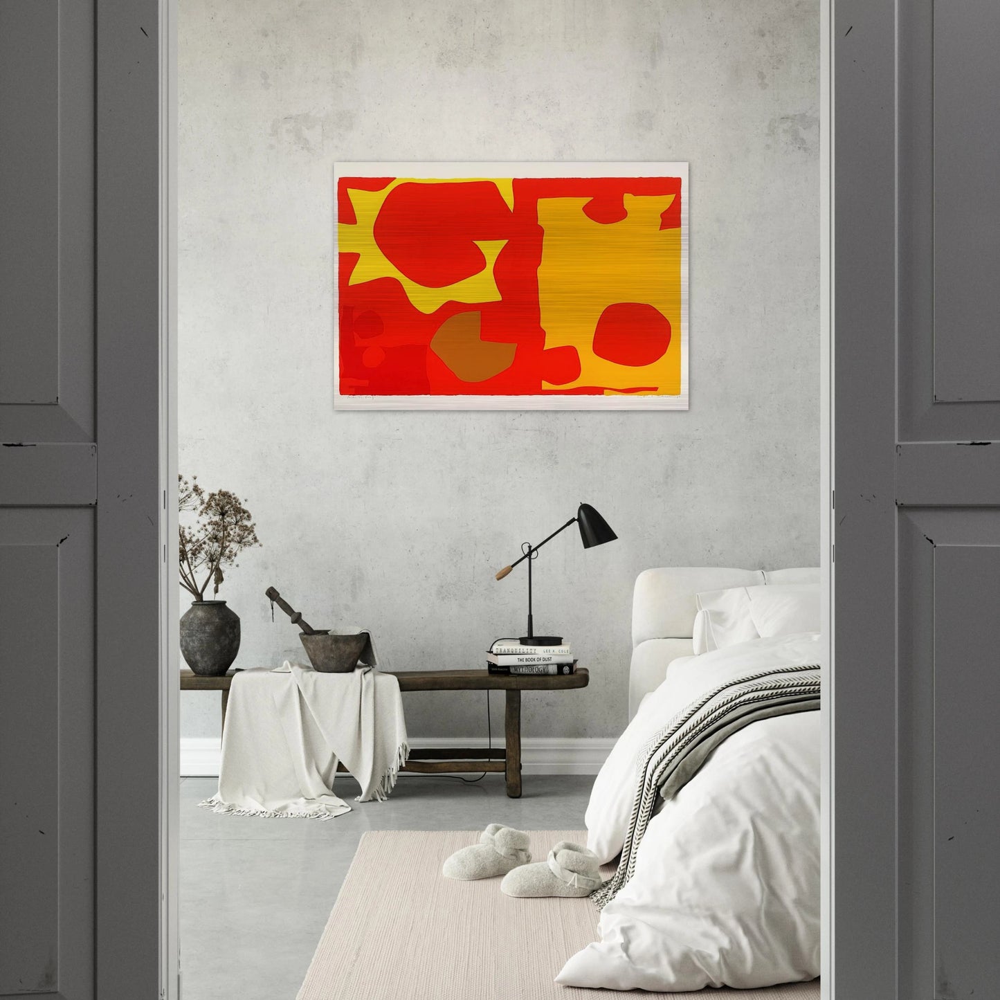 Six in Light Orange with Red in Yellow - 1970 - Patrick Heron Brushed Aluminum Print - 70x100 cm / 28x40 inches | Patrick Heron Aluminum Print | Patrick Heron Prints
