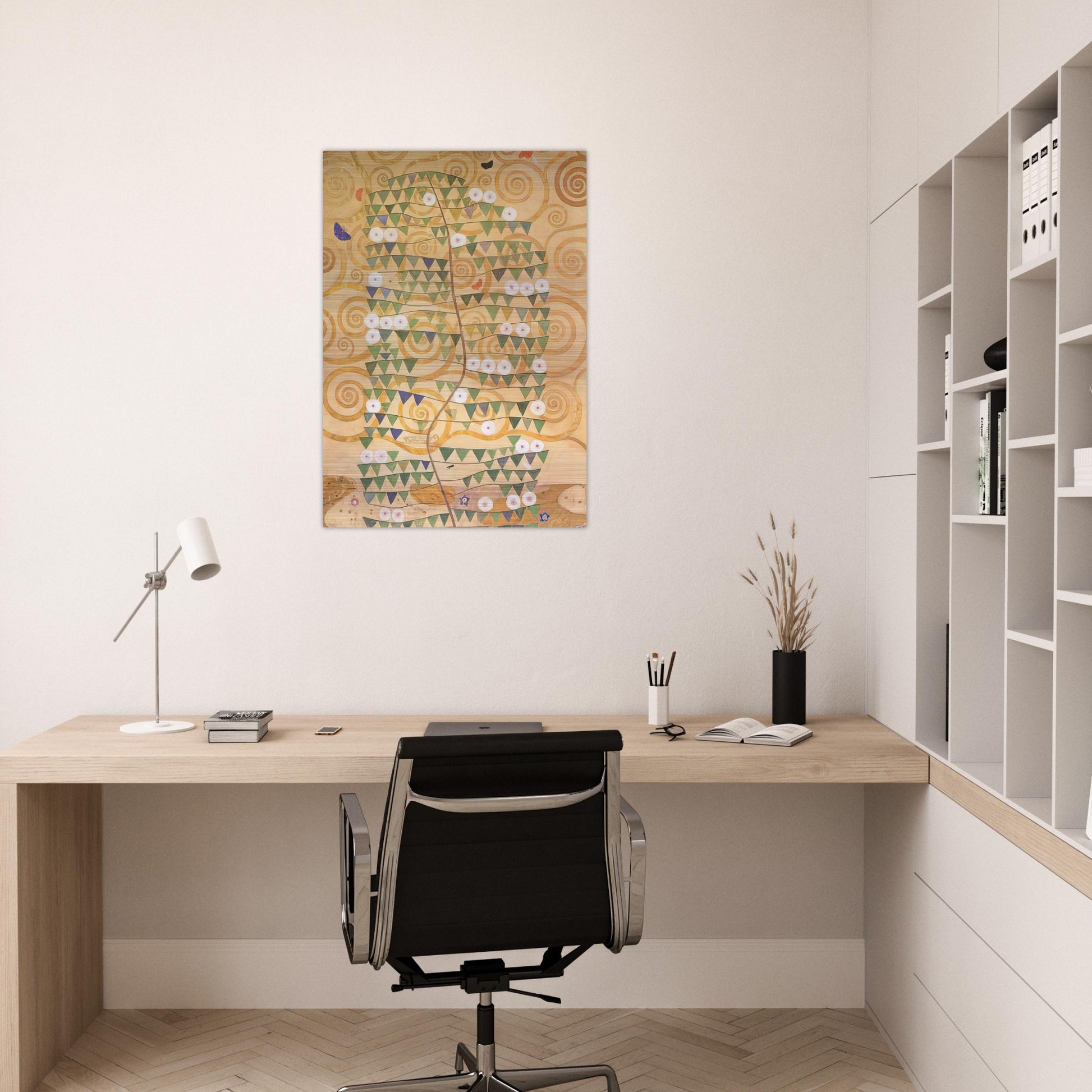 CARTOON FOR THE FRIEZE OF THE VILLA STOCLET IN BRUSSELS RIGHT PART OF THE TREE OF LIFE 1909 - Gustav Klimt Brushed Aluminum Print - 70x100 cm / 28x40 inches | Gustav Klimt Aluminum Print | Gustav Klimt Prints