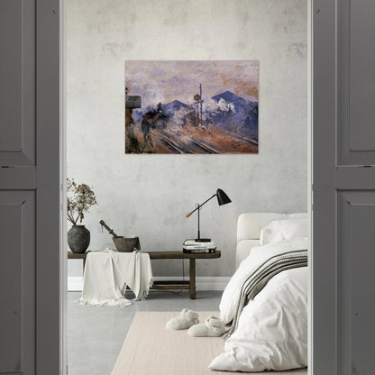 Saint-Lazare Station, Track Coming out - claude monet Brushed Aluminum Print - 70x100 cm / 28x40 inches | claude monet Aluminum Print | claude monet Prints