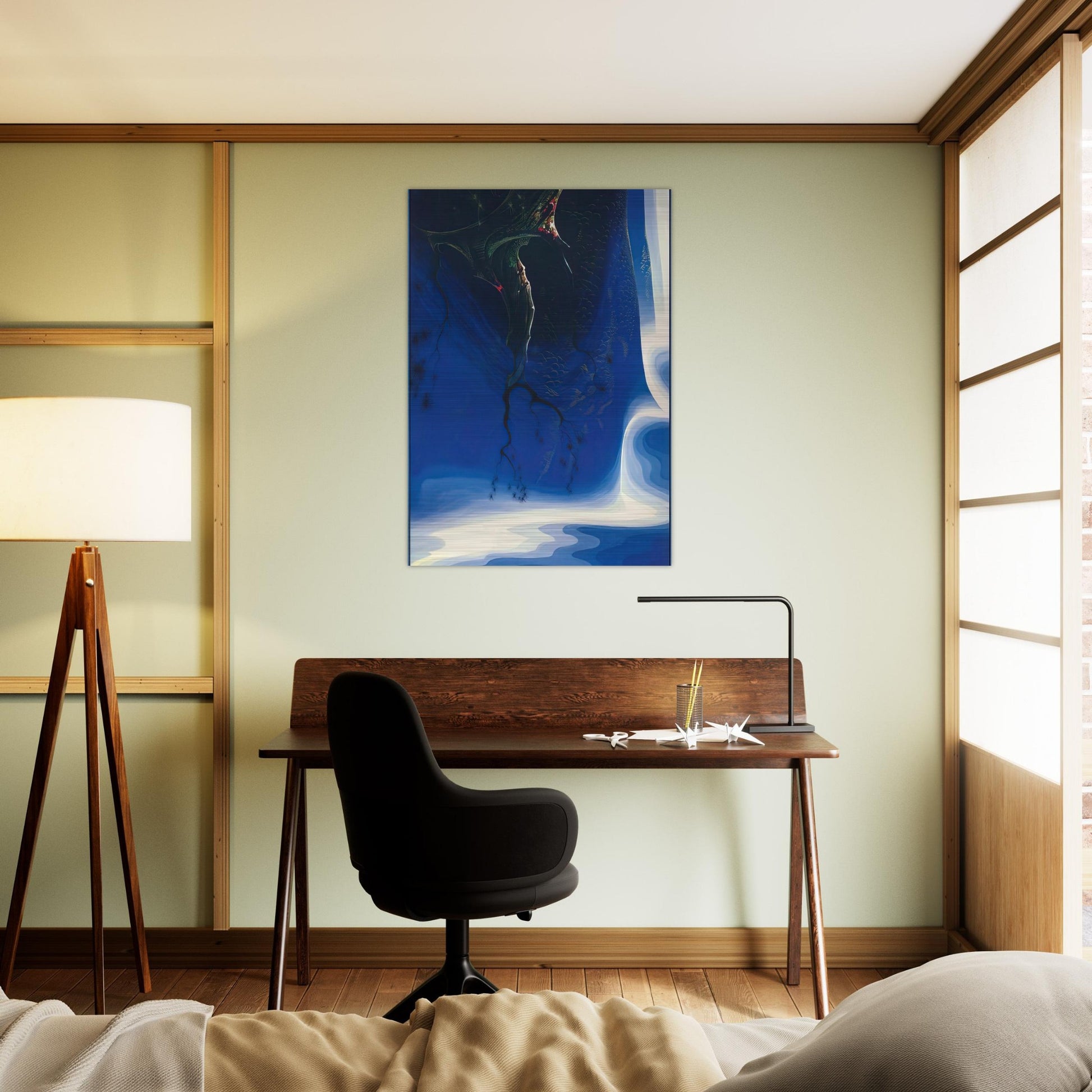 Blue Purple Mist - Eyvind Earle Brushed Aluminum Print - 70x100 cm / 28x40 inches | Eyvind Earle Aluminum Print | Eyvind Earle Prints