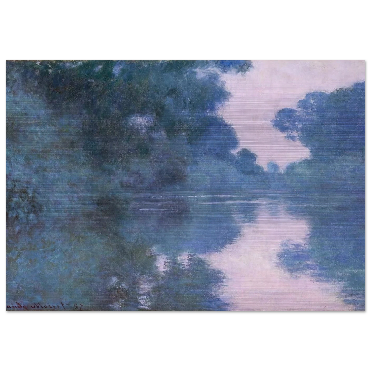 Morning on the Seine near Giverny 02 - claude monet Brushed Aluminum Print - 70x100 cm / 28x40 inches | claude monet Aluminum Print | claude monet Prints