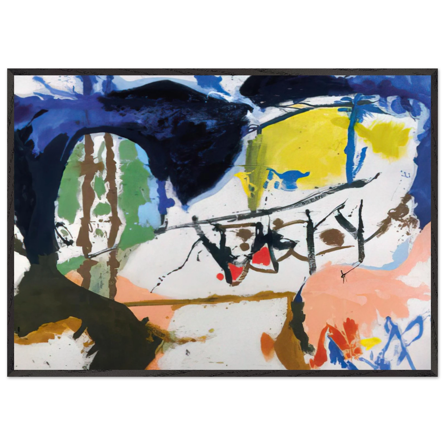 Helen Frankenthaler - Acres - 1959 Wall art - A3 (29.7 x 42  cm) - Premium Wooden Framed Poster With Fine Art Paper-canvas - White frame