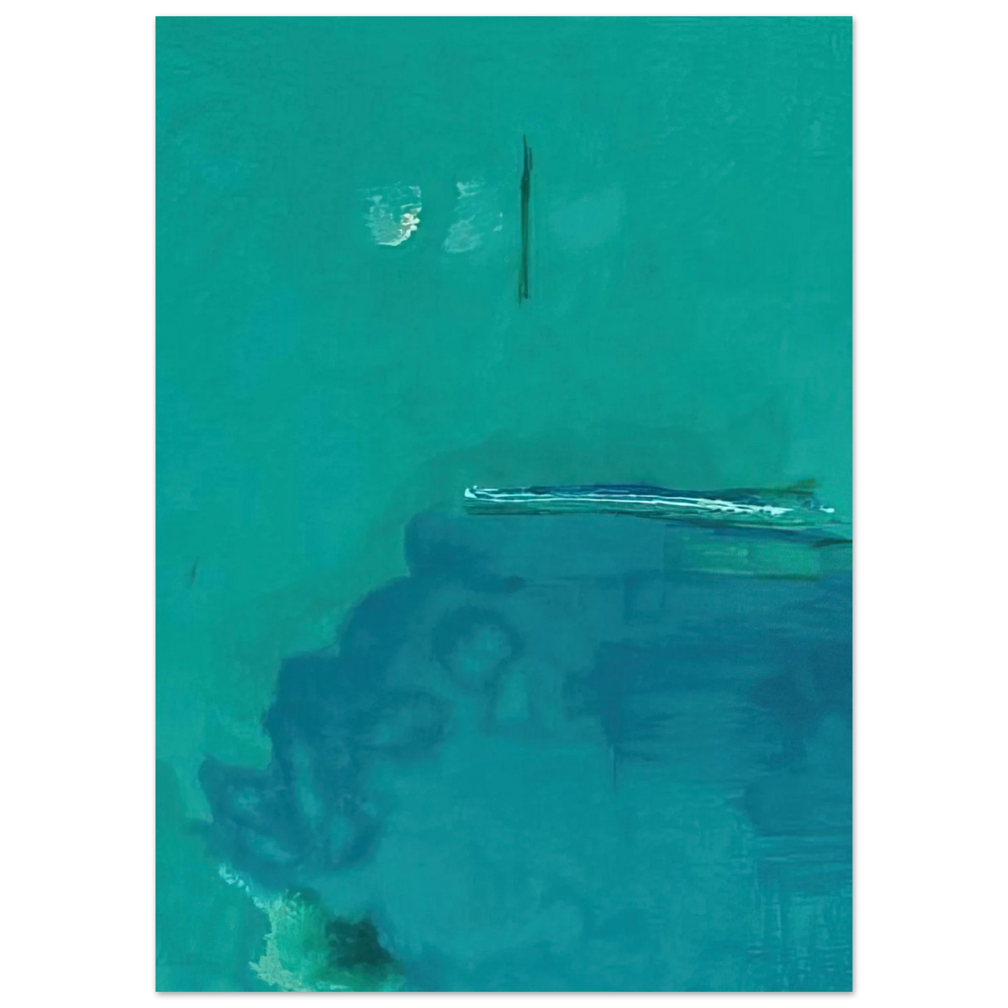 Helen Frankenthaler - Contentment Island - 2004 Wall art - 50x70 cm / 20x28 inches - Premium Wooden Framed Poster With Fine Art Paper-canvas - Black frame