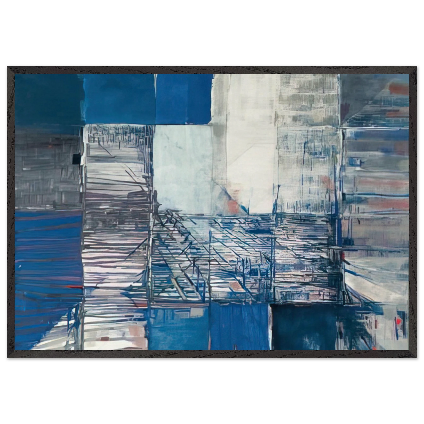 Dislocation du labyrinthe - Tachisme - Maria Helena Vieira da Silva 70x100 cm / 28x40 inches Framed Art Print – Black Wooden Frame