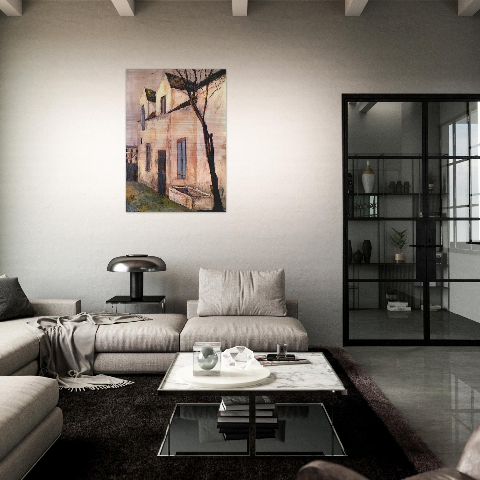 THE DEBRAY FARM - Maurice Utrillo Brushed Aluminum Print - 70x100 cm / 28x40 inches | Maurice Utrillo Aluminum Print | Maurice Utrillo Prints