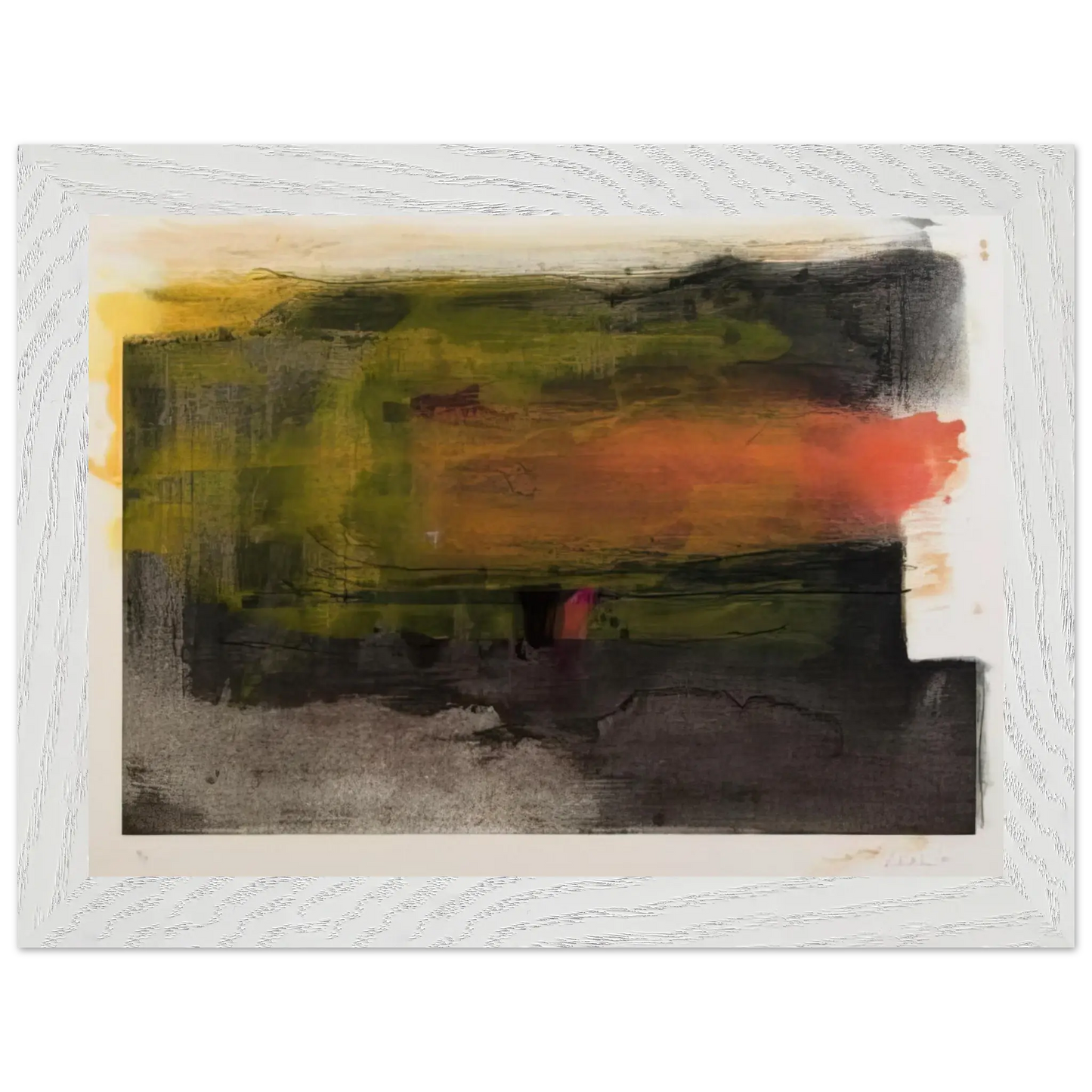 Helen Frankenthaler - Deep Sun - 1983 Wall art - 45x60 cm / 18x24 Inches - Premium Wooden Framed Poster With Fine Art Paper - Black frame